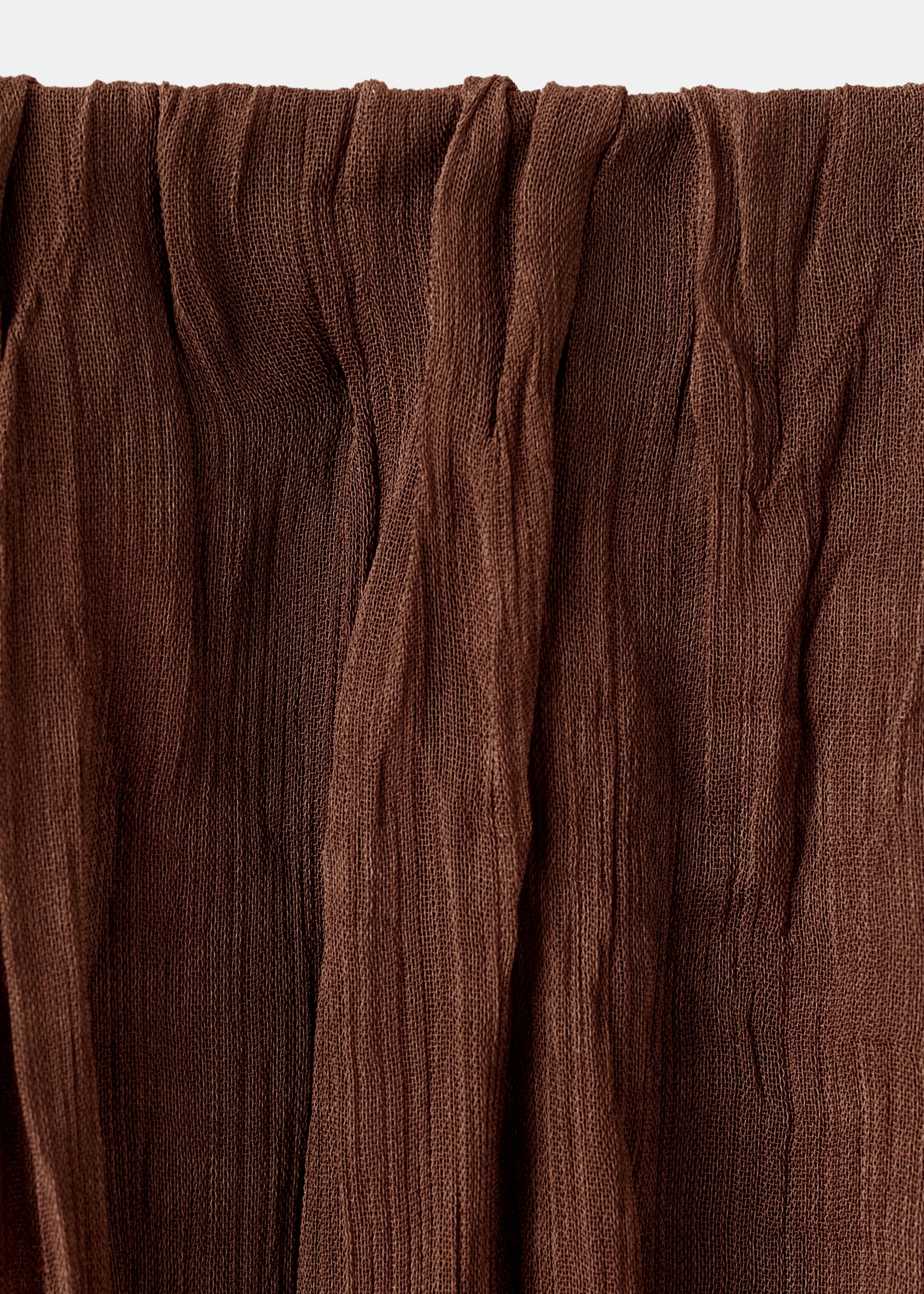 Ruffled chiffon skirt - Details of the article 0, Brown. Ref: 27064446-01.