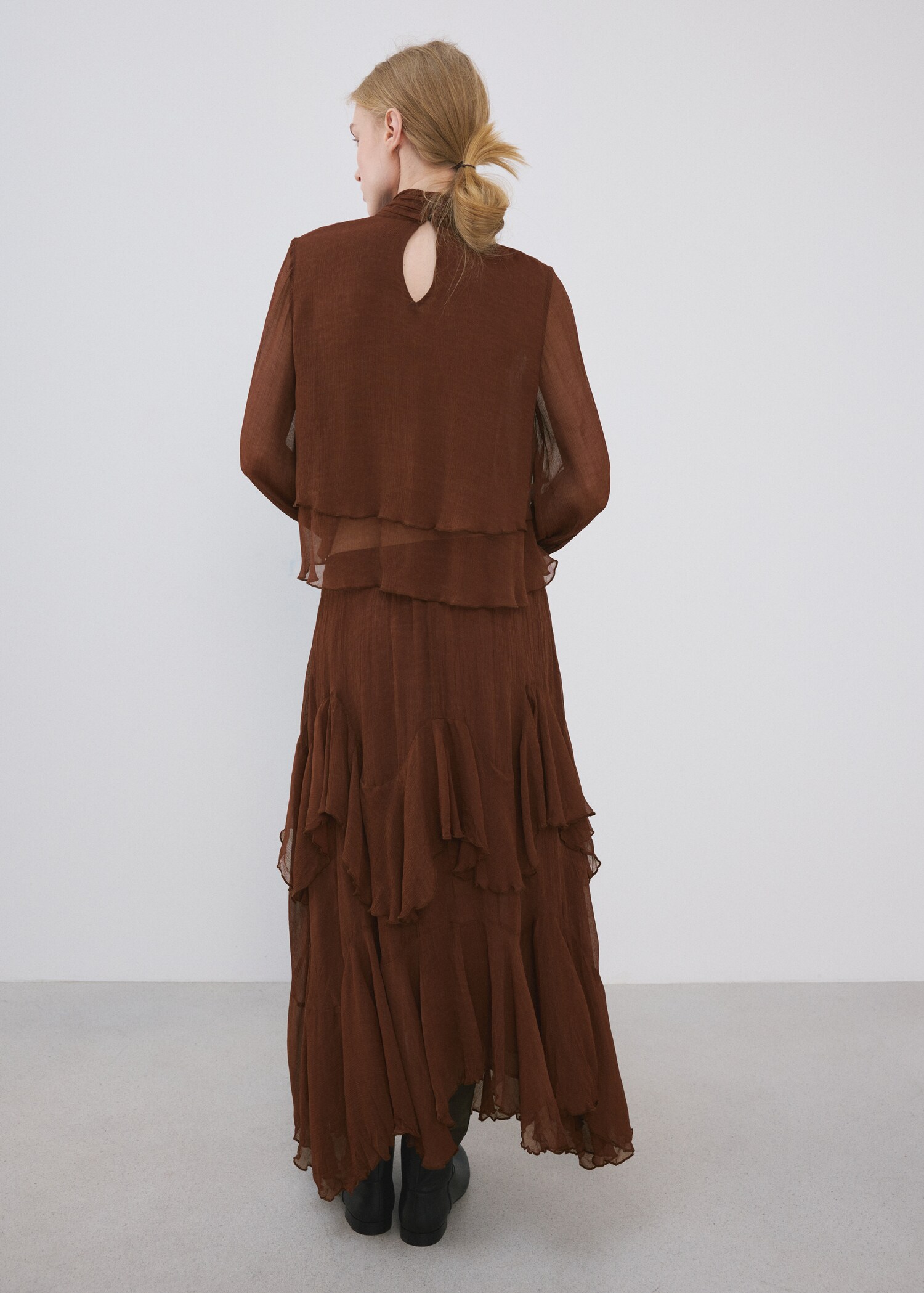 Ruffled chiffon skirt - Reverse of the article