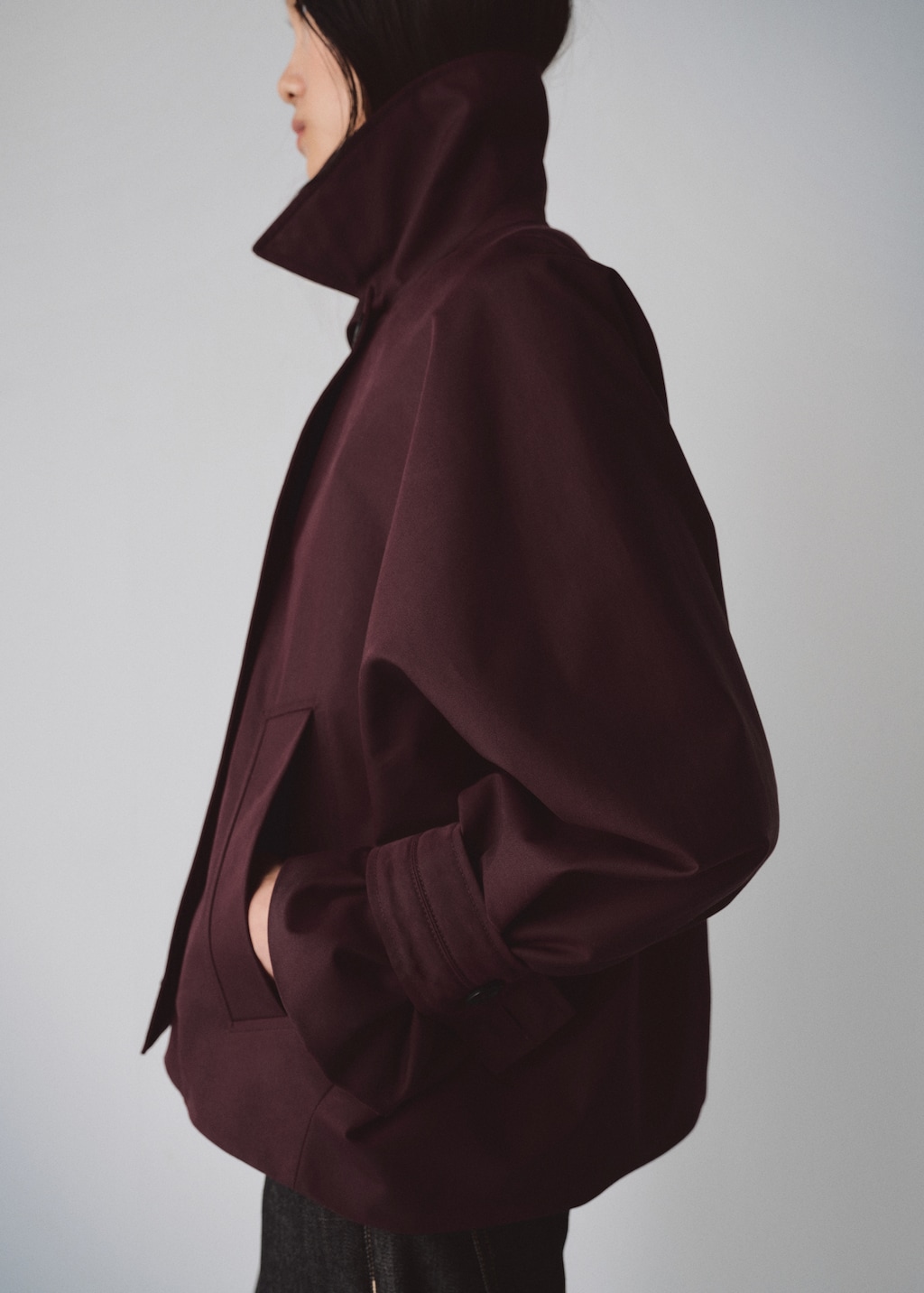 Mango Short double-breasted trench coat with hood