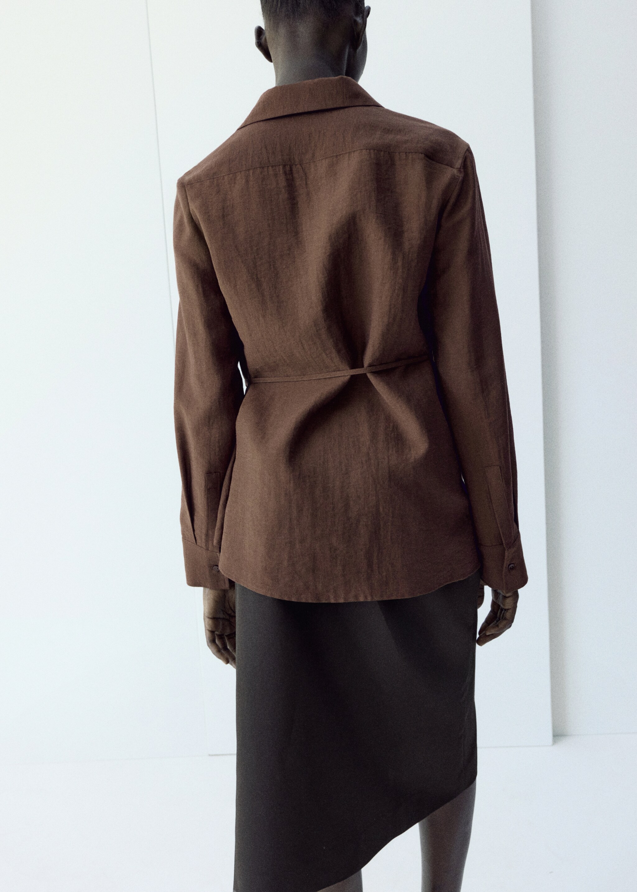 Wrap shirt with bow - Reverse of the article, Brown. Ref: 27065828-01.