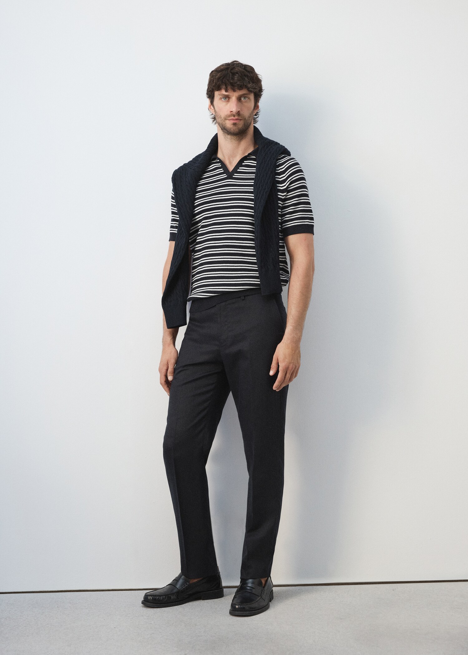 بولو 100% قطن بنمط مخطط - رؤية عامة