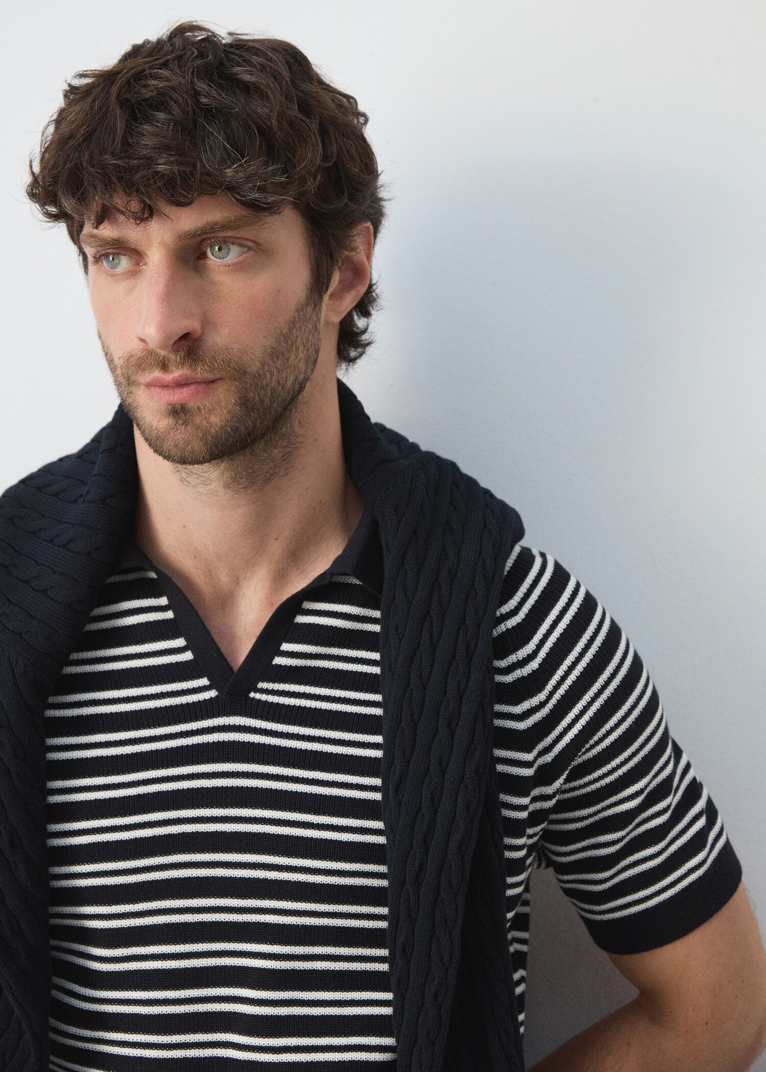 بولو 100% قطن بنمط مخطط - الجهة الخلفية للمنتج