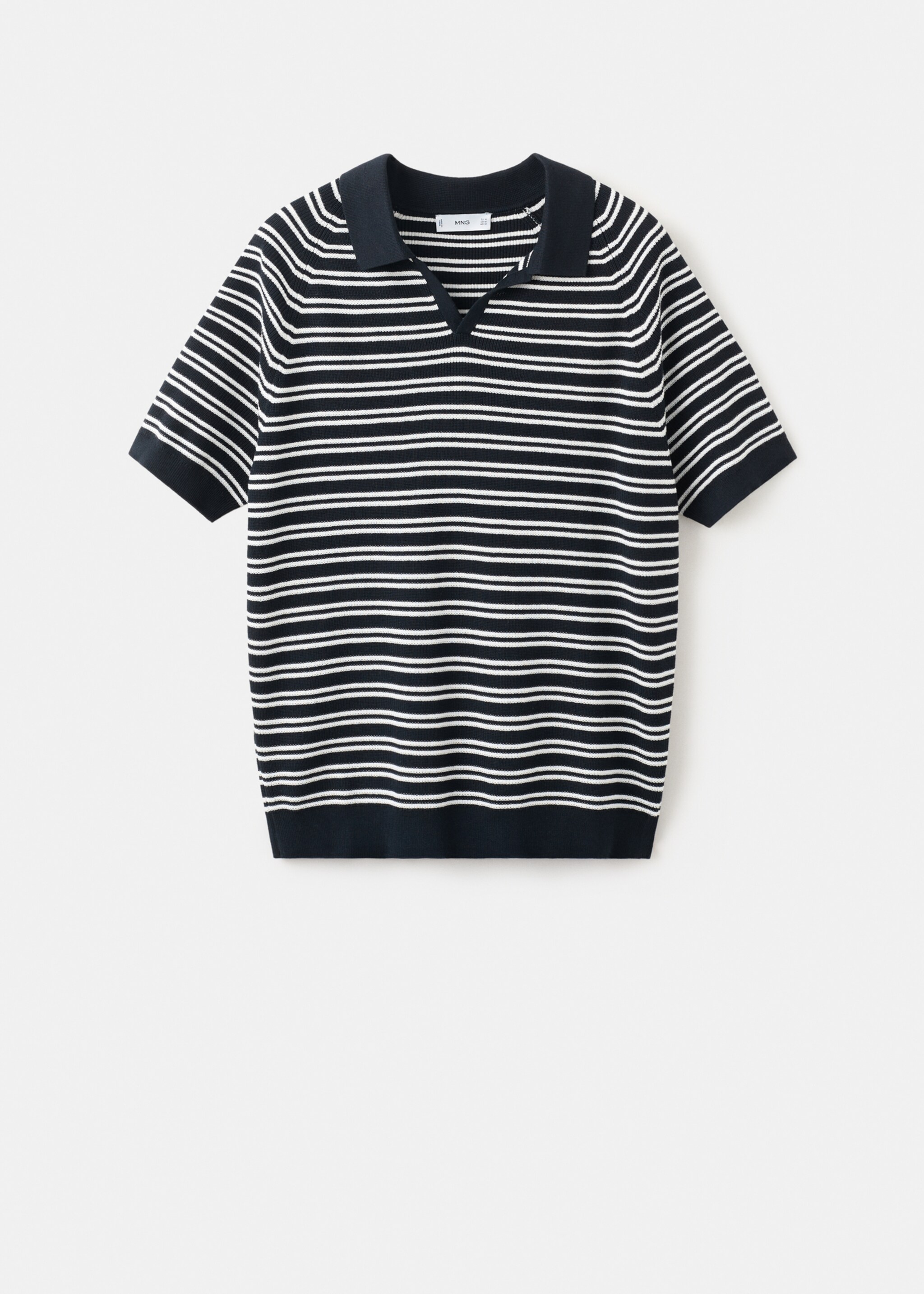 100% cotton striped jersey polo shirt - Article without model, Navy. Ref: 27065938-03.