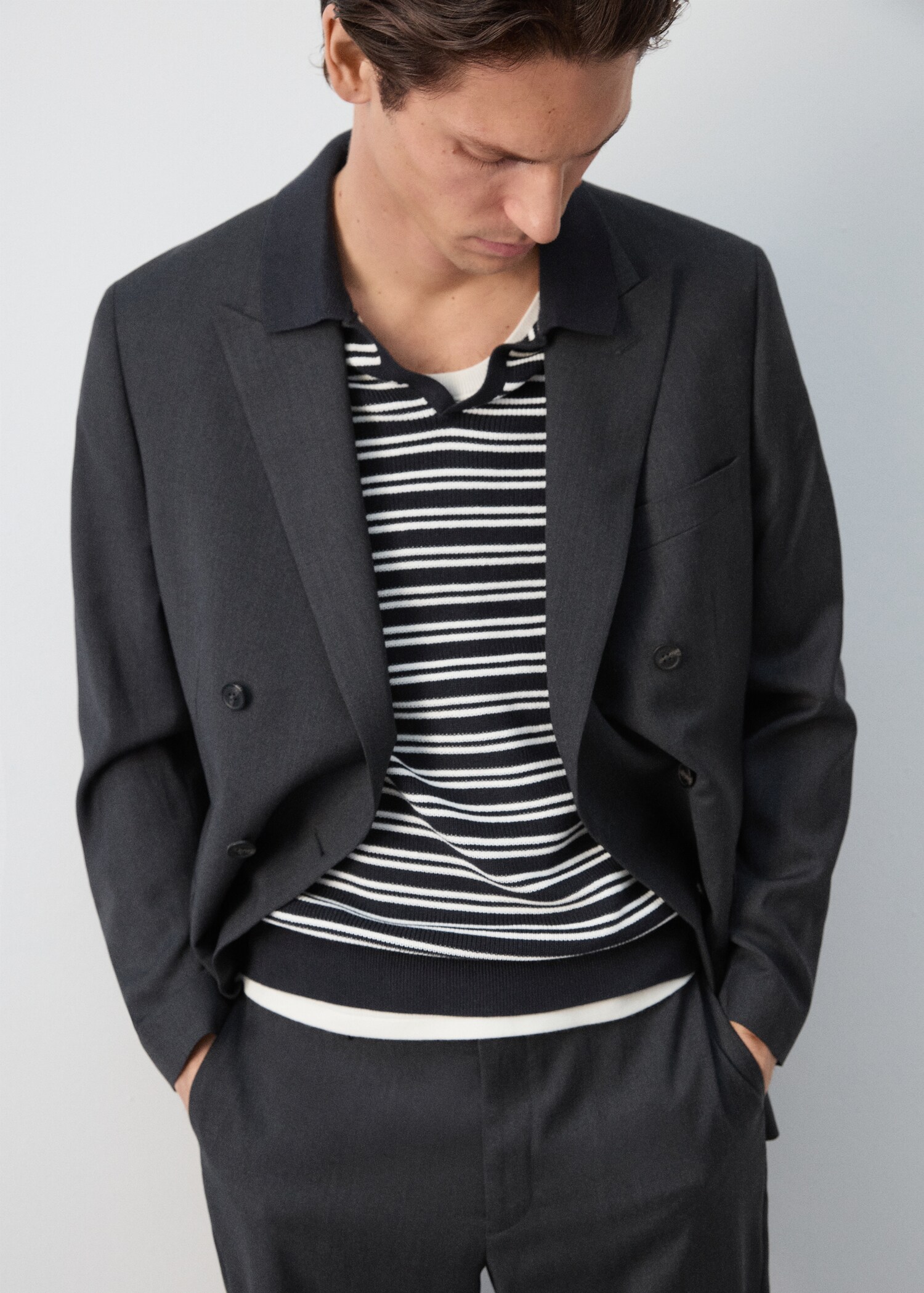 100% cotton striped jersey polo shirt - Reverse of the article