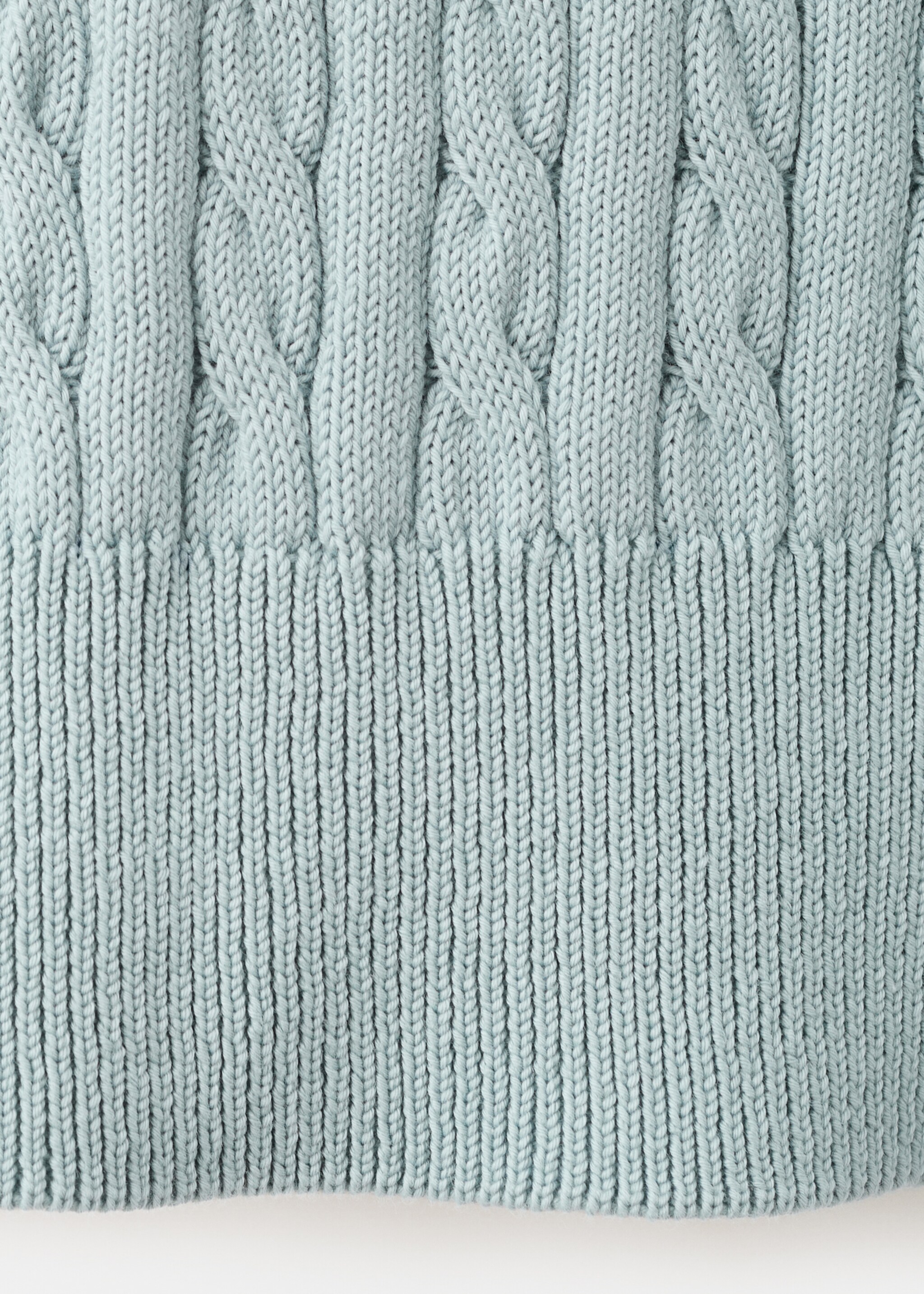 100% cotton cable knit sweater - Details of the article 0, Aqua Green. Ref: 27065939-01.