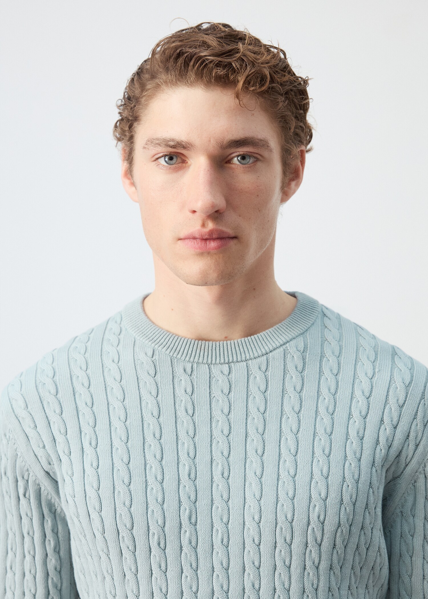 100% cotton cable knit sweater - Details of the article 1