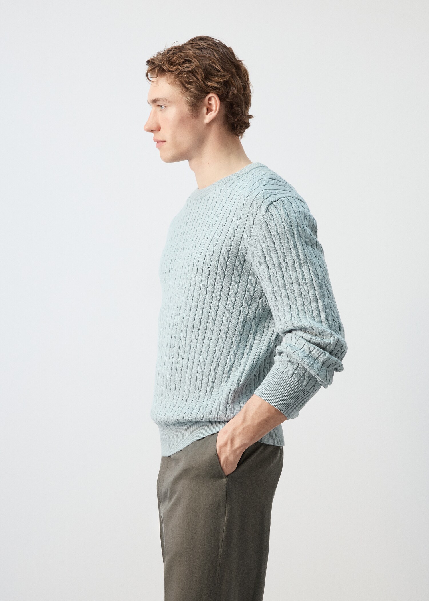100% cotton cable knit sweater - Details of the article 2