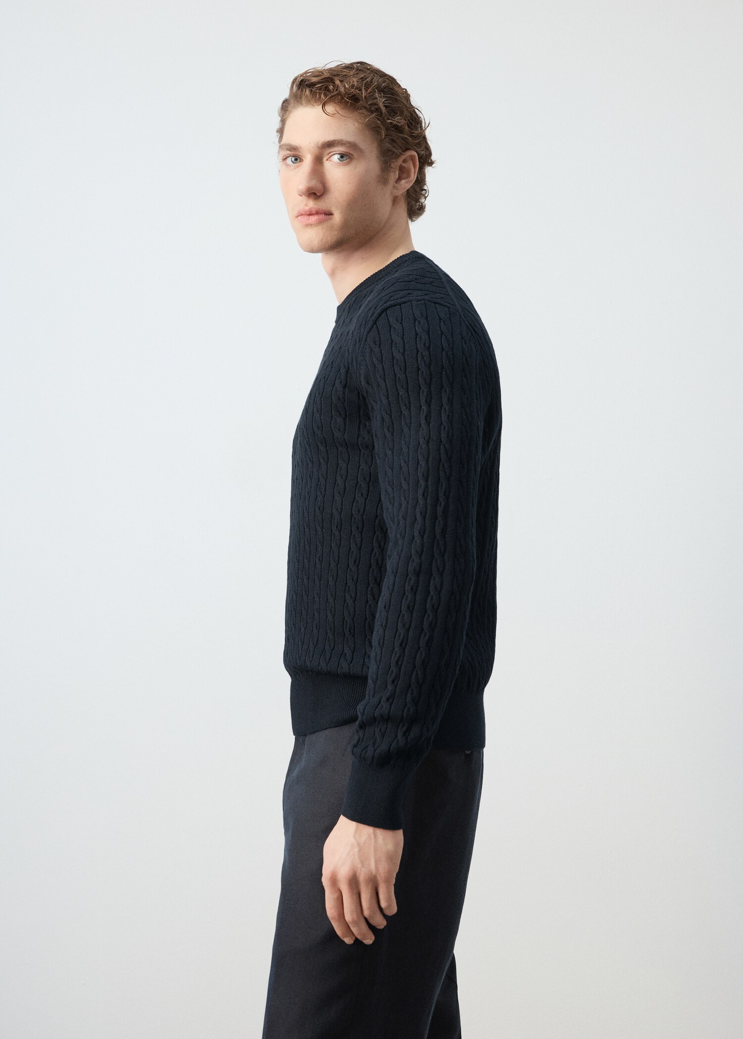 100% cotton cable knit sweater - Details of the article 2