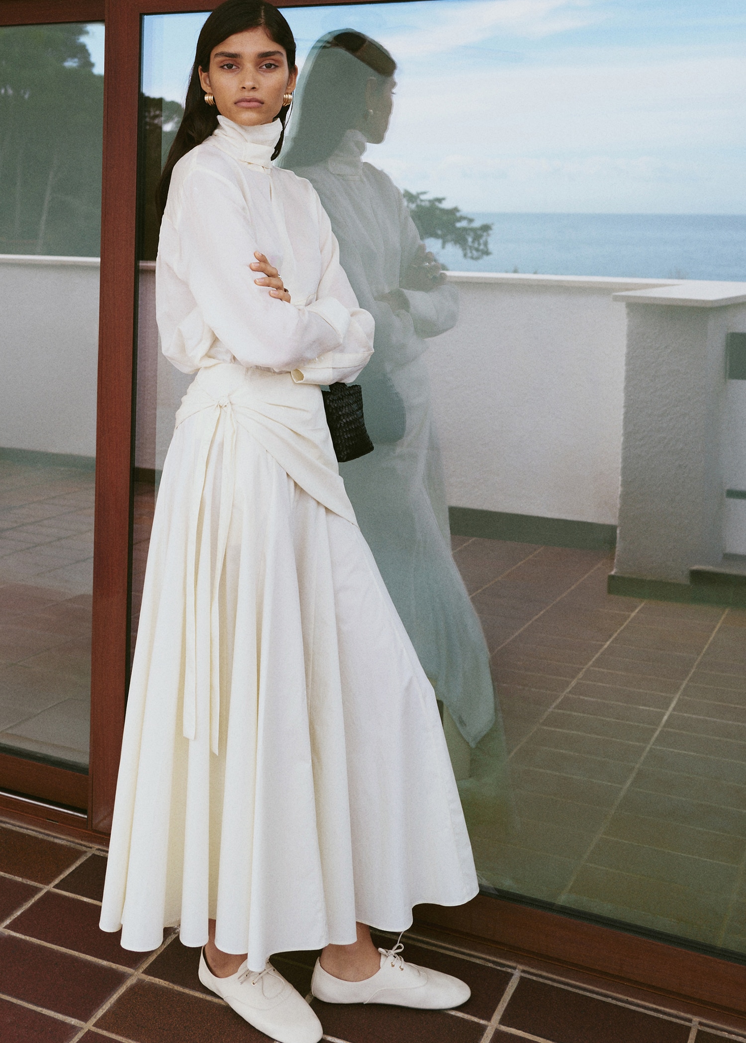 A-line skirt with handkerchief detail - General plane