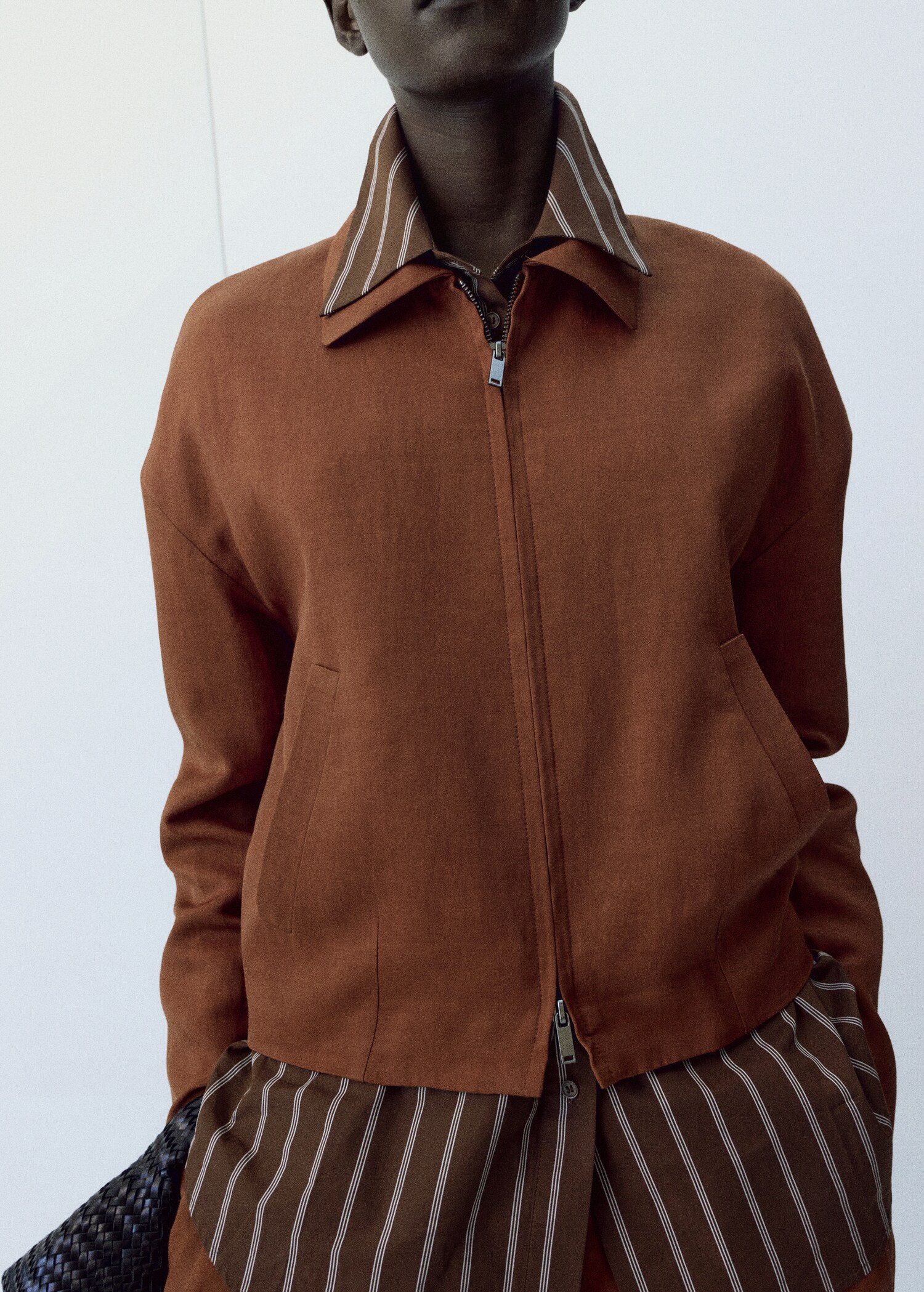 Veste en lin mélangé avec boutons - Plan moyen