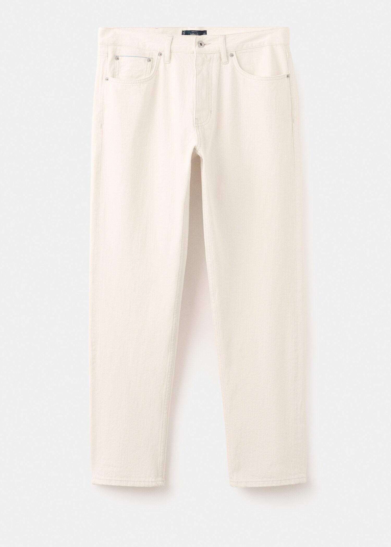 100% cotton regular fit cropped jeans - Article without model