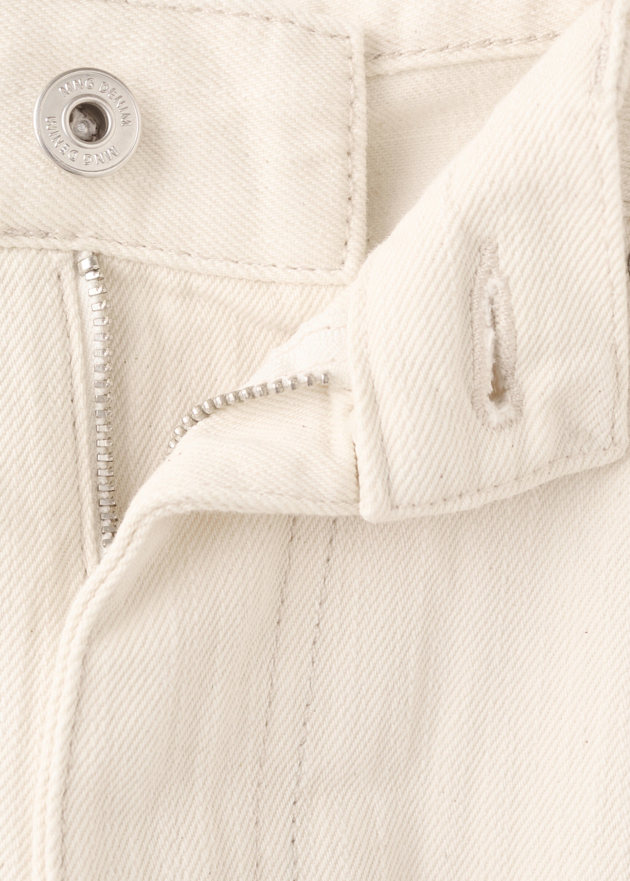 100% cotton regular fit cropped jeans - Details of the article 0, Off White. Ref: 27066739-01.