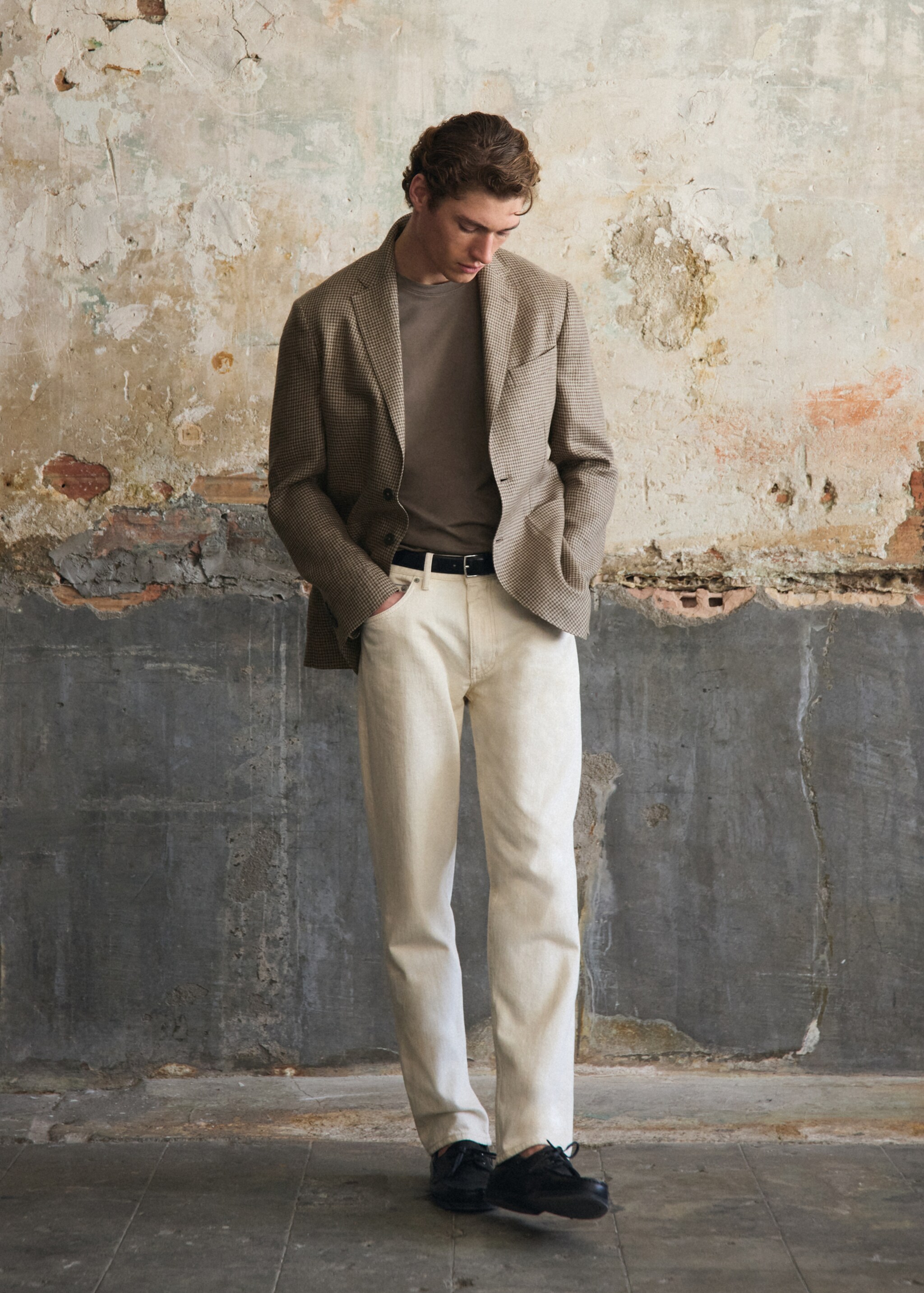 100% cotton regular fit cropped jeans - Details of the article 5, Off White. Ref: 27066739-01.