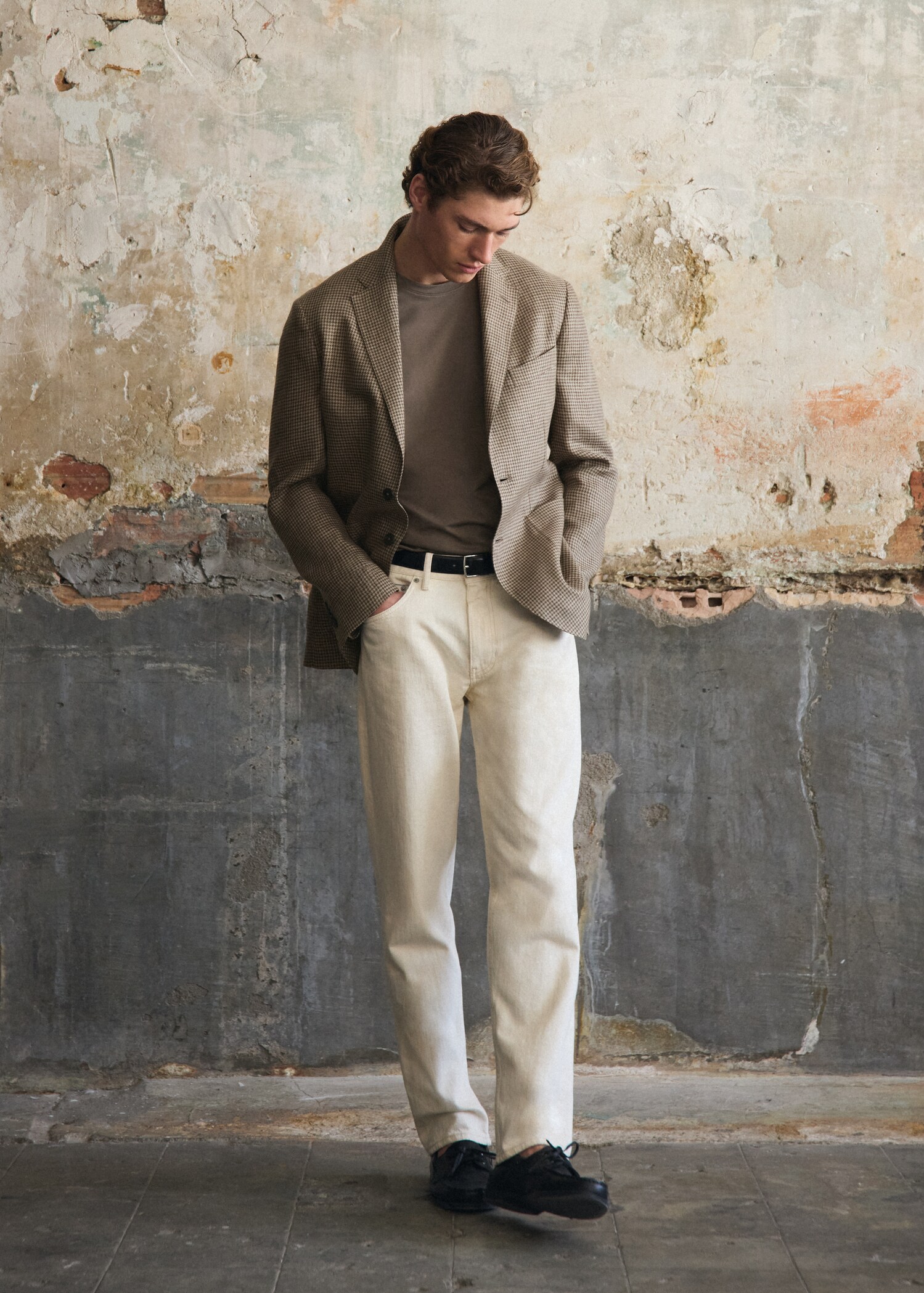 100% cotton regular fit cropped jeans - Details of the article 5