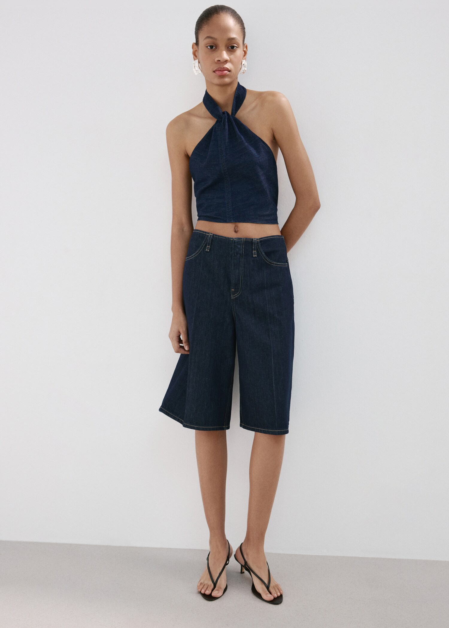 Bermuda jorts denim tiro medio - Plano general