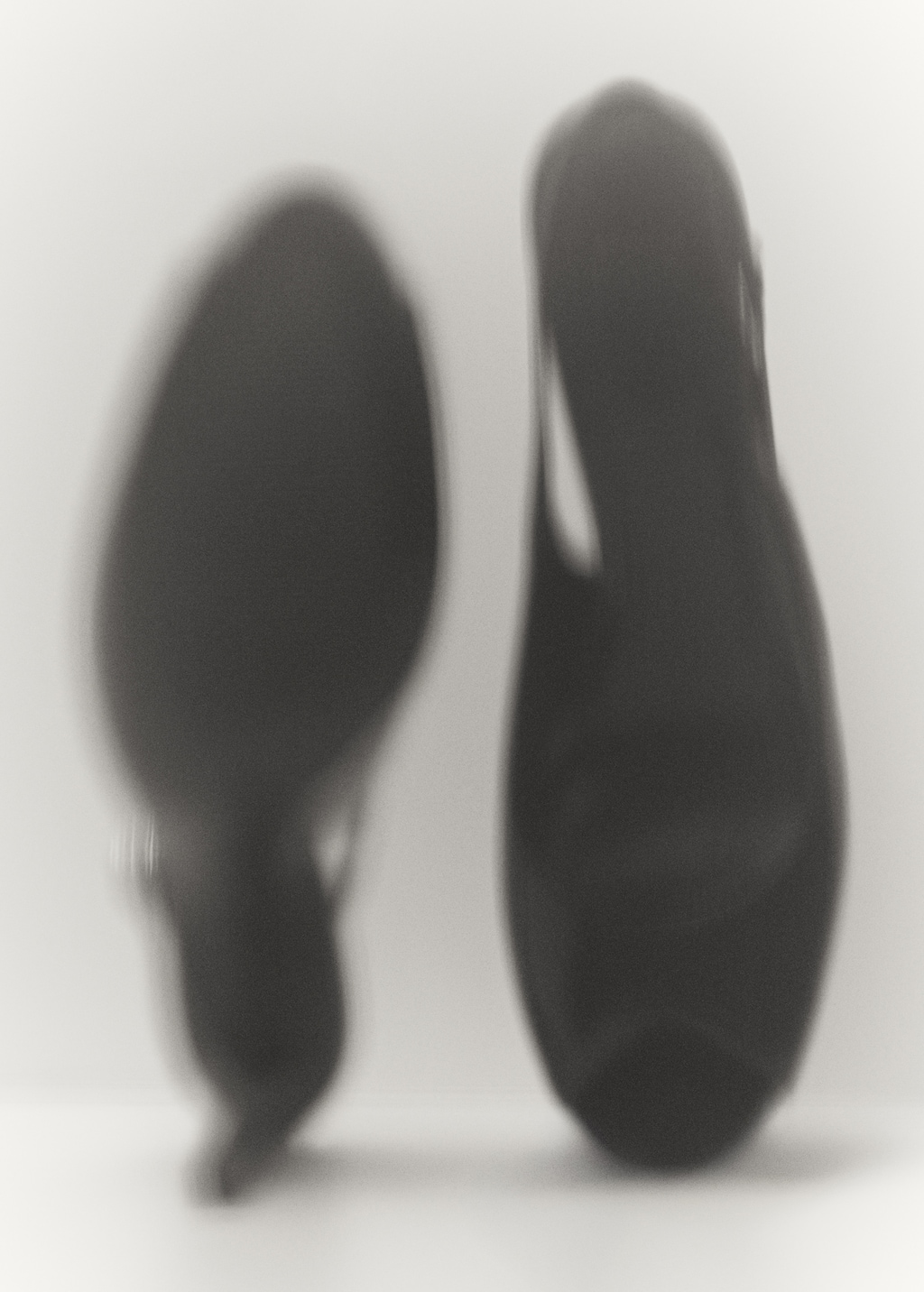 Patent leather peep-toe stiletto shoes