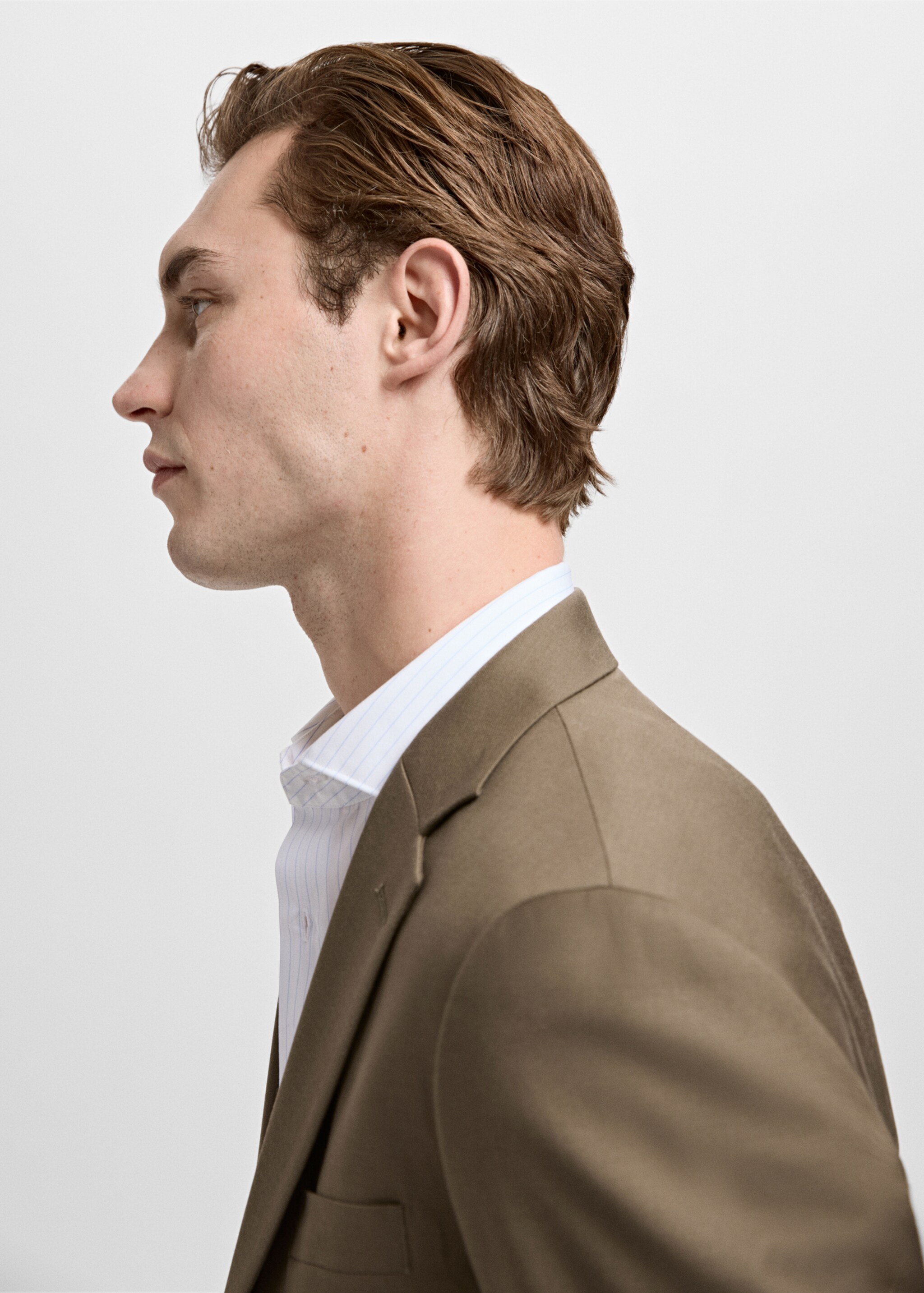 Turin 100% virgin wool suit jacket - Details of the article 1, Brown. Ref: 27071271-01.