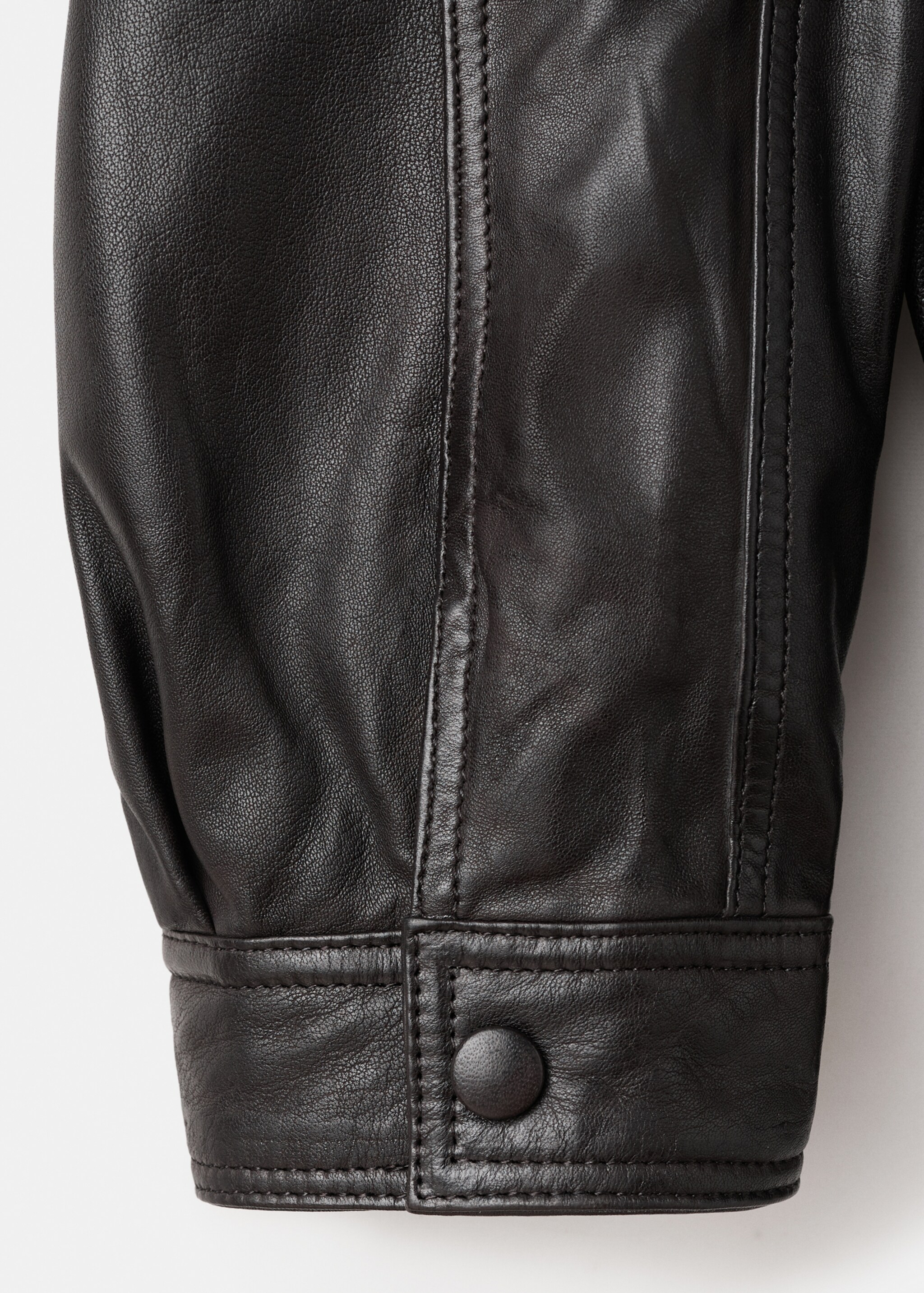 Oversized leather jacket - Details of the article 8, Brown. Ref: 27071285-02.