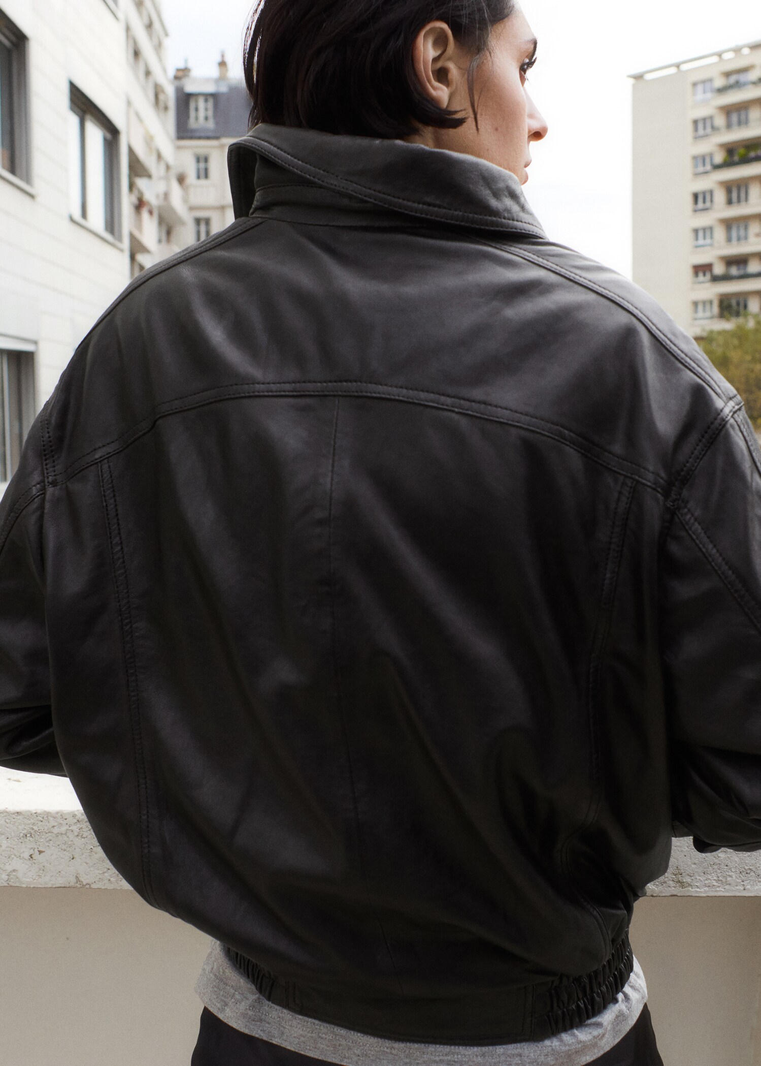 Chaqueta piel oversize - Reverso del artículo