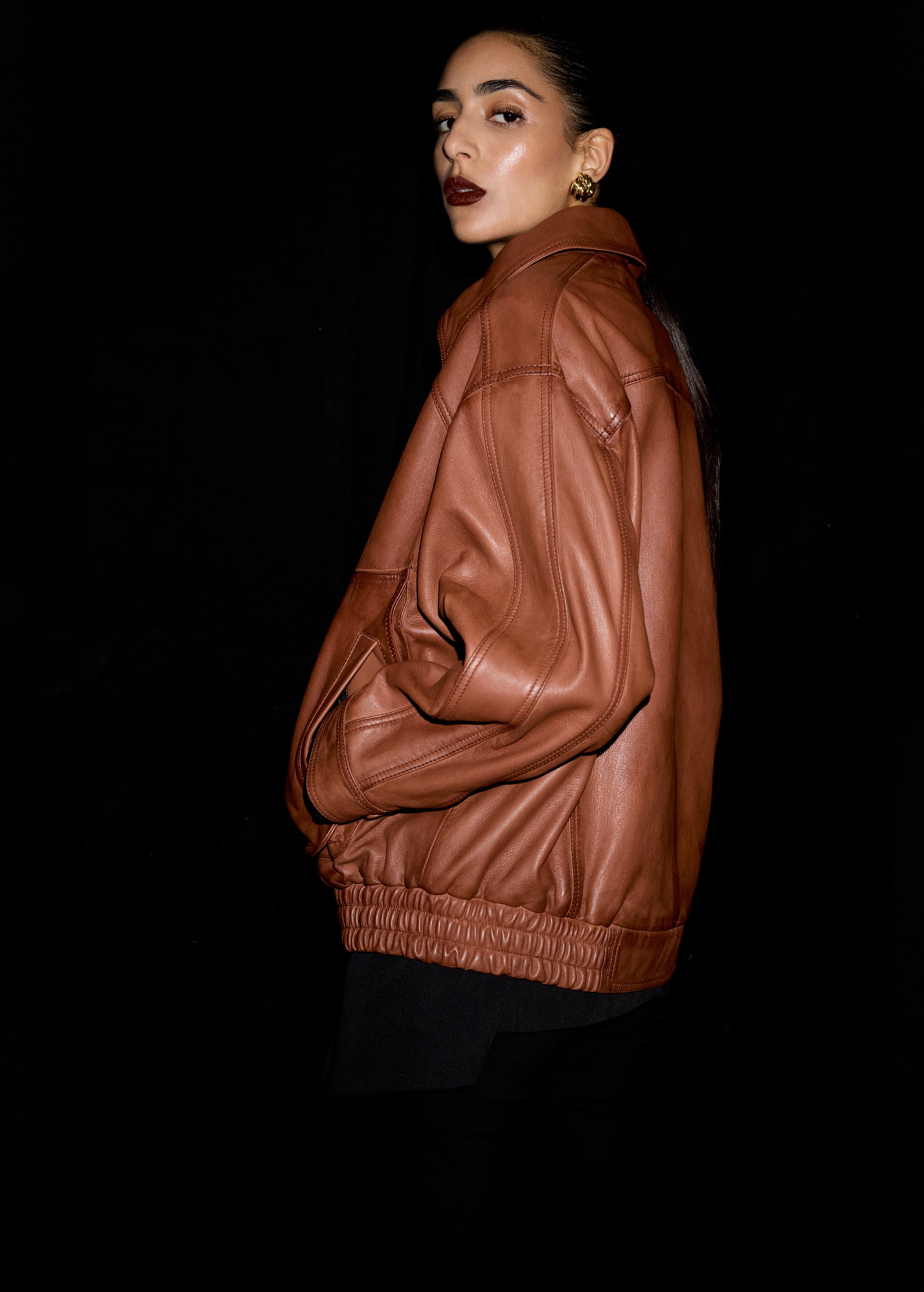 Oversized leather jacket - Medium plane
