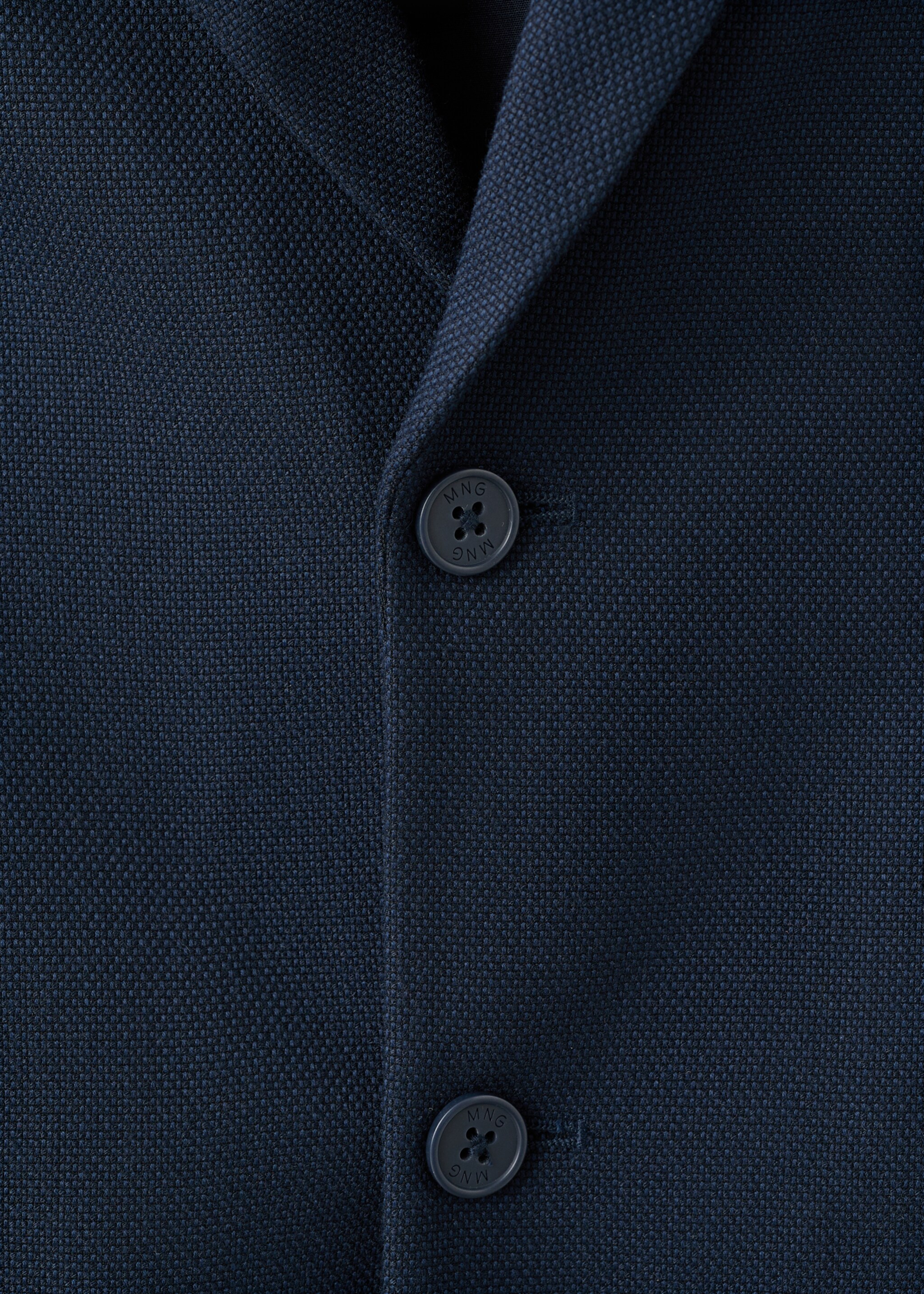 Straight-fit suit jacket - Details of the article 8, Navy. Ref: 27071315-01.