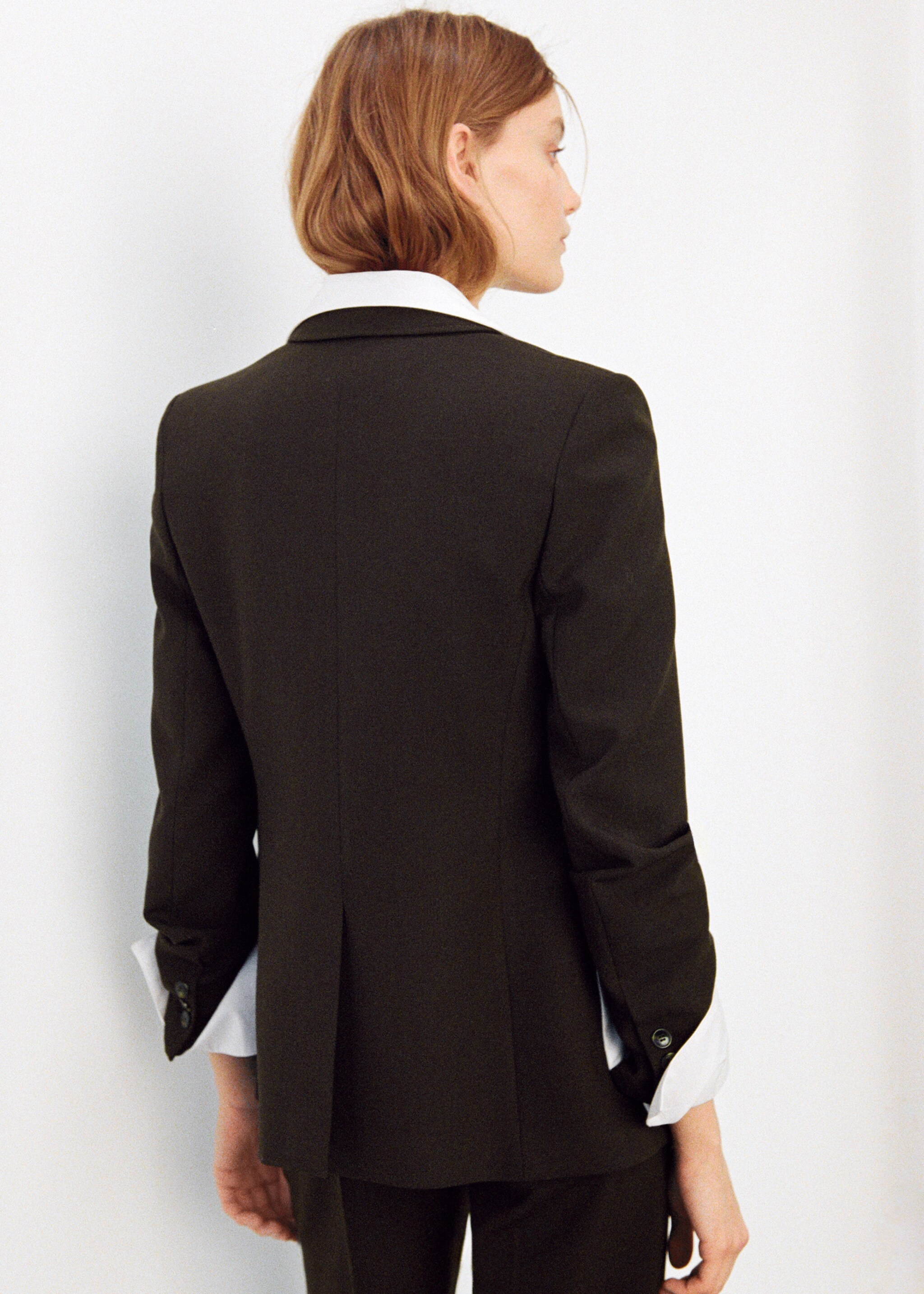Blazer de fato reto - Verso do artigo, Chocolate. Ref: 27071328-01.