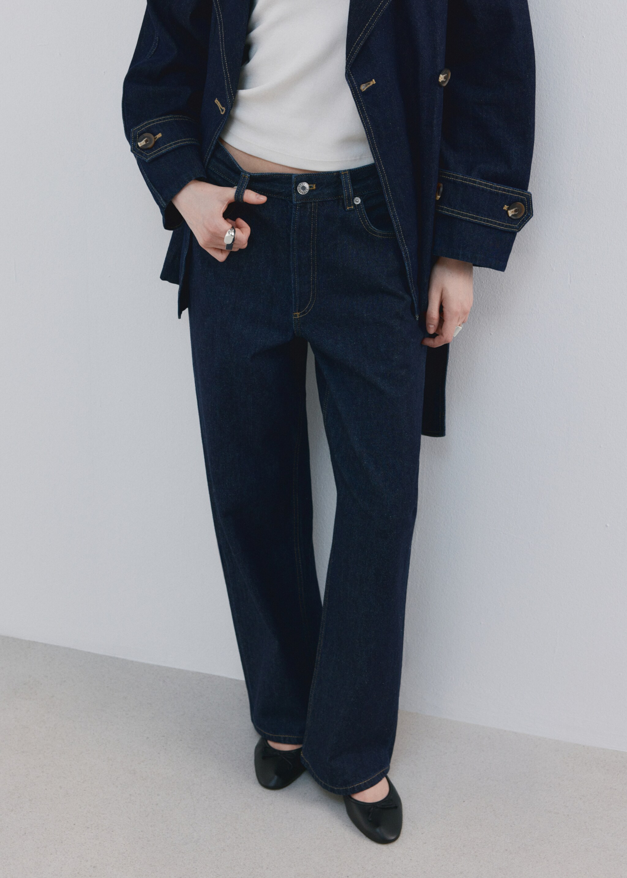 Straight low-waist jeans - Medium plane, Open Blue. Ref: 27074072-01.