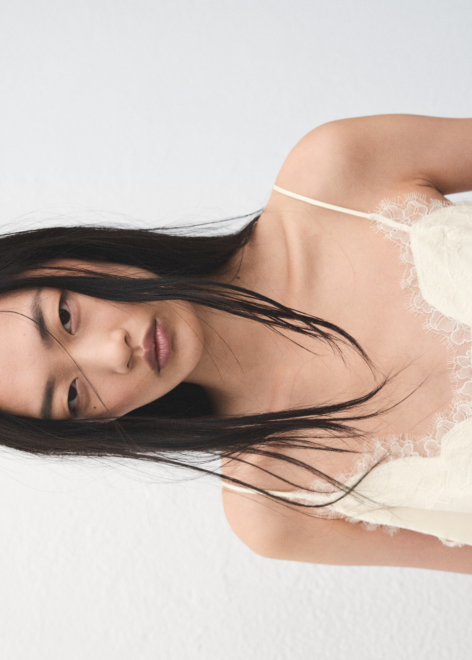 Asymmetrical lace lingerie top - Details of the article 1