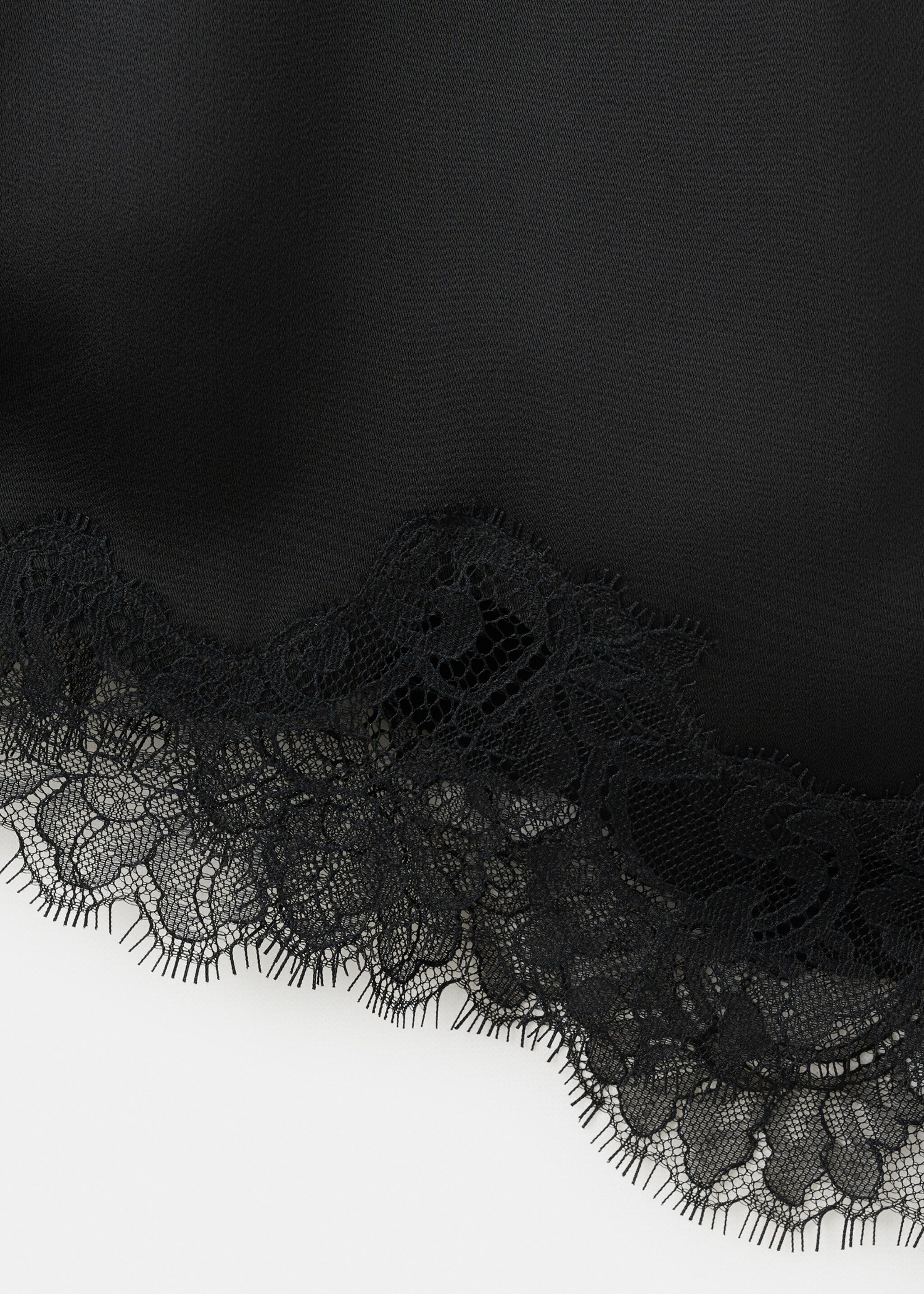 Asymmetric lace camisole top - Details of the article 0, Black. Ref: 27074089-01.