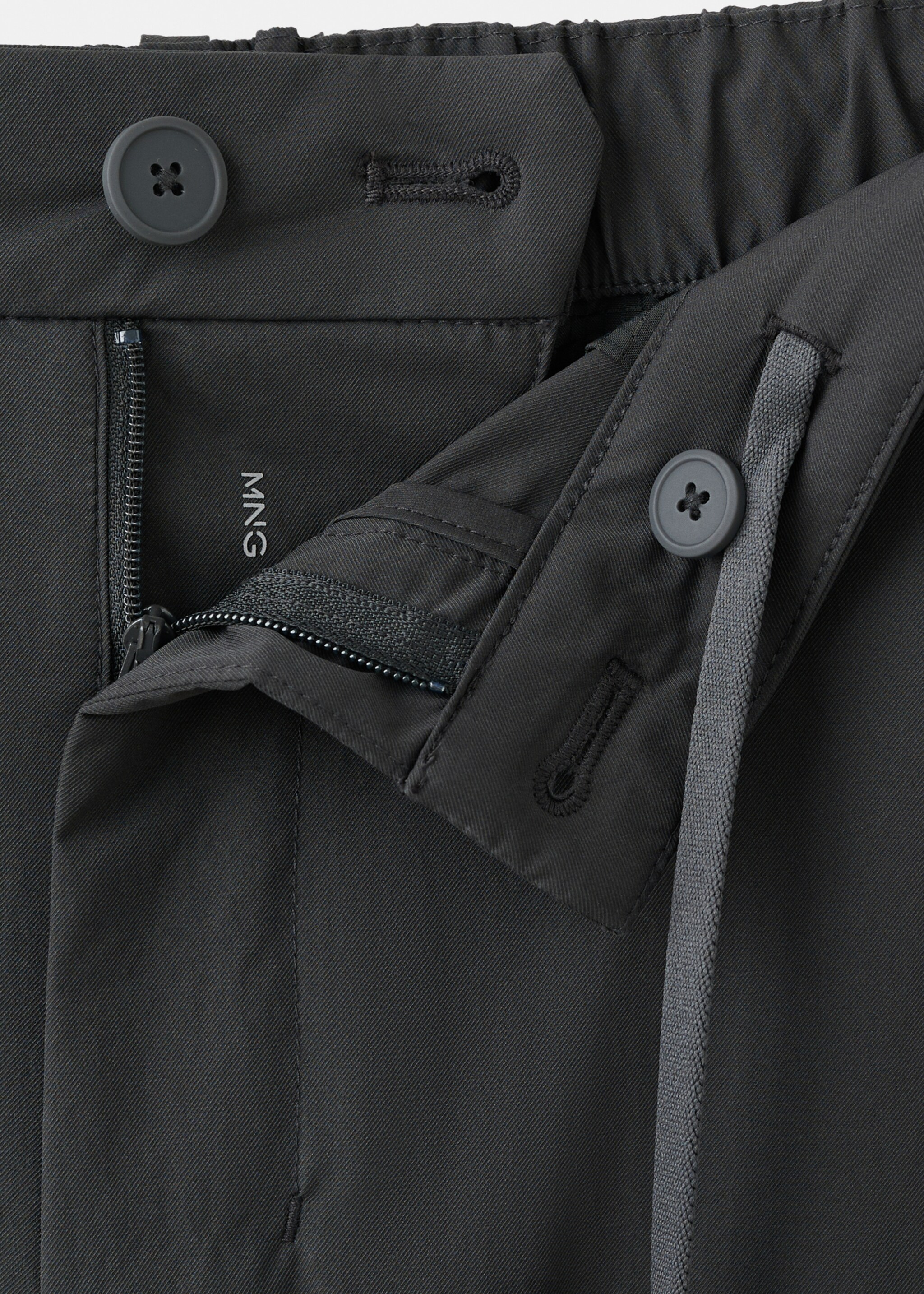 Slim-fit water-repellent trousers - Details of the article 0, Dark Heather Grey. Ref: 27074407-01.