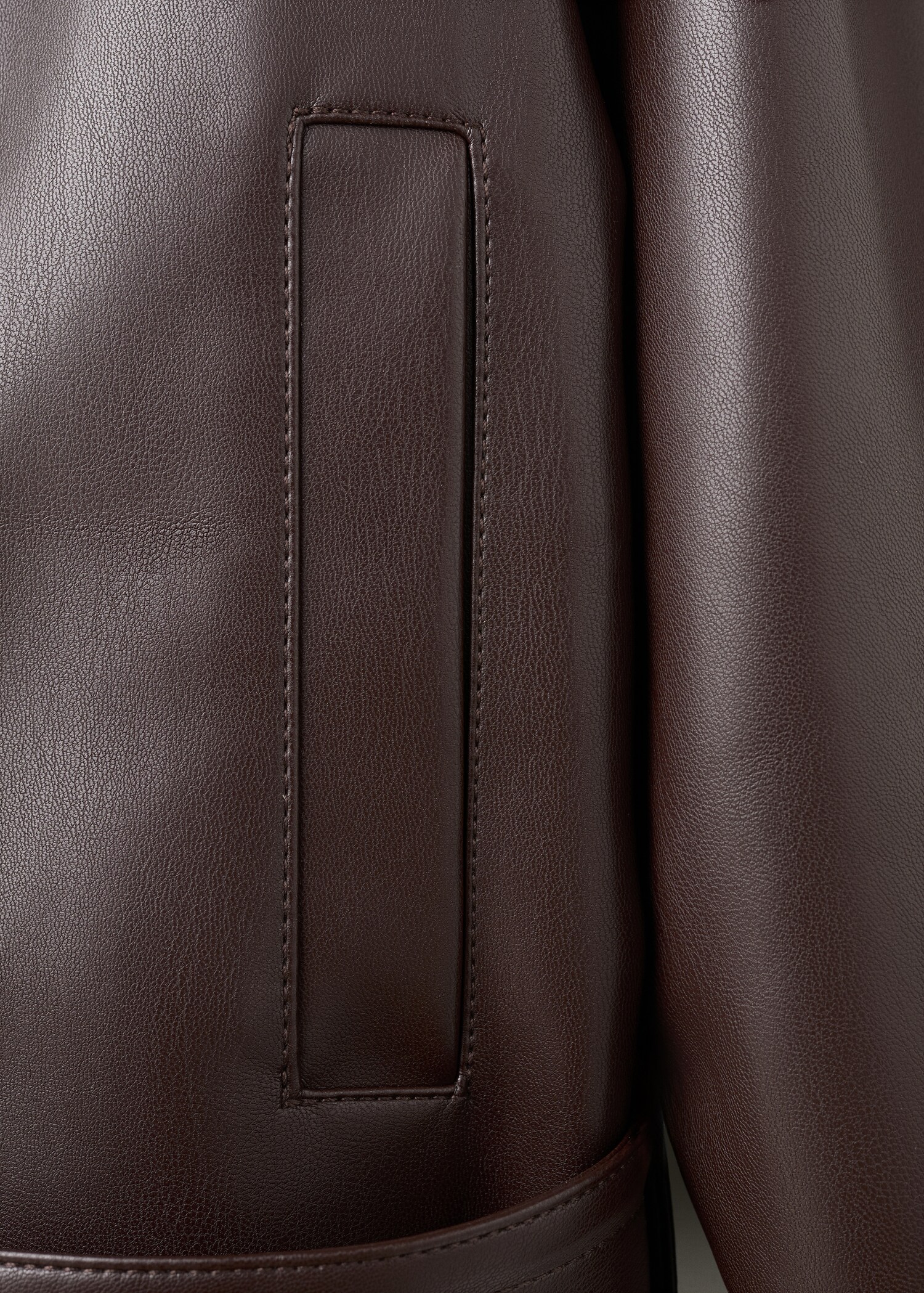 Faux-leather jacket with maxi lapels - Details of the article 0
