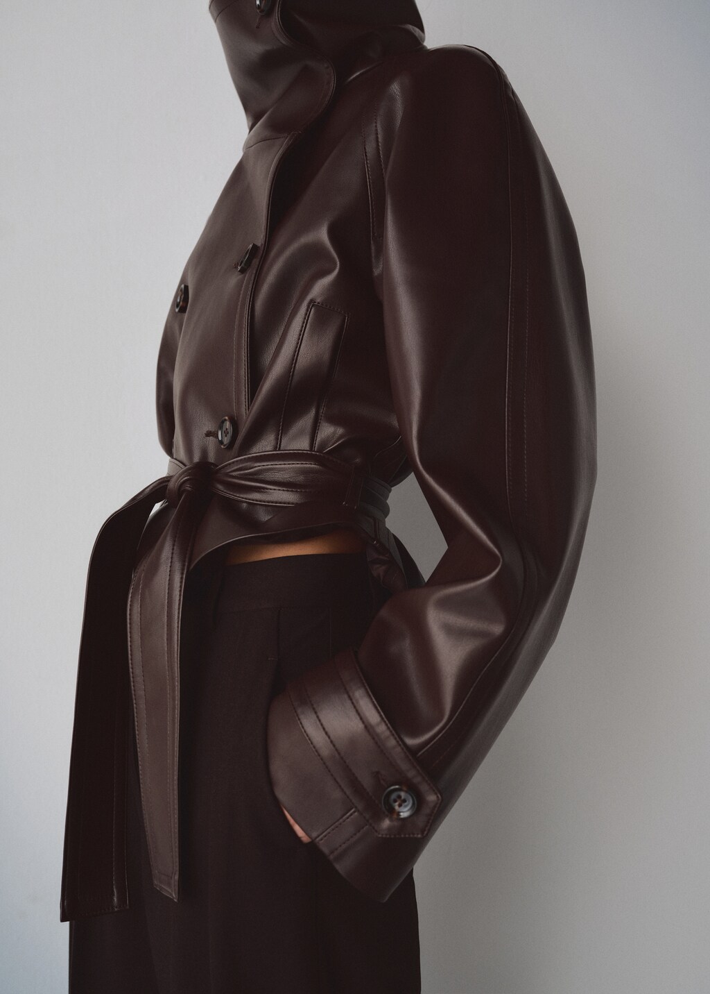 Faux-leather jacket with maxi lapels - Women | MANGO United Kingdom