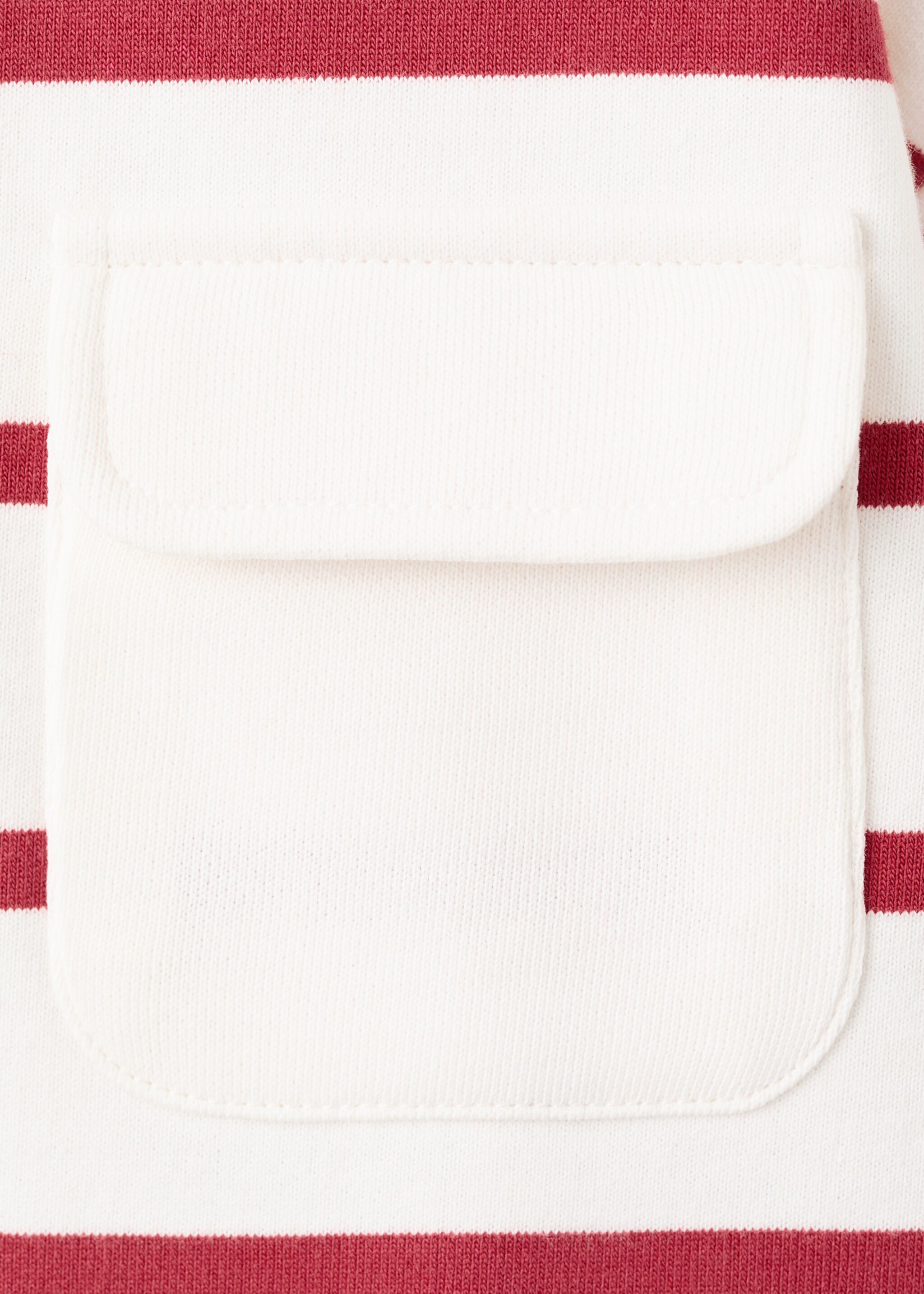 Pocket stripes sweatshirt - Details of the article 8, Red. Ref: 27075152-01.