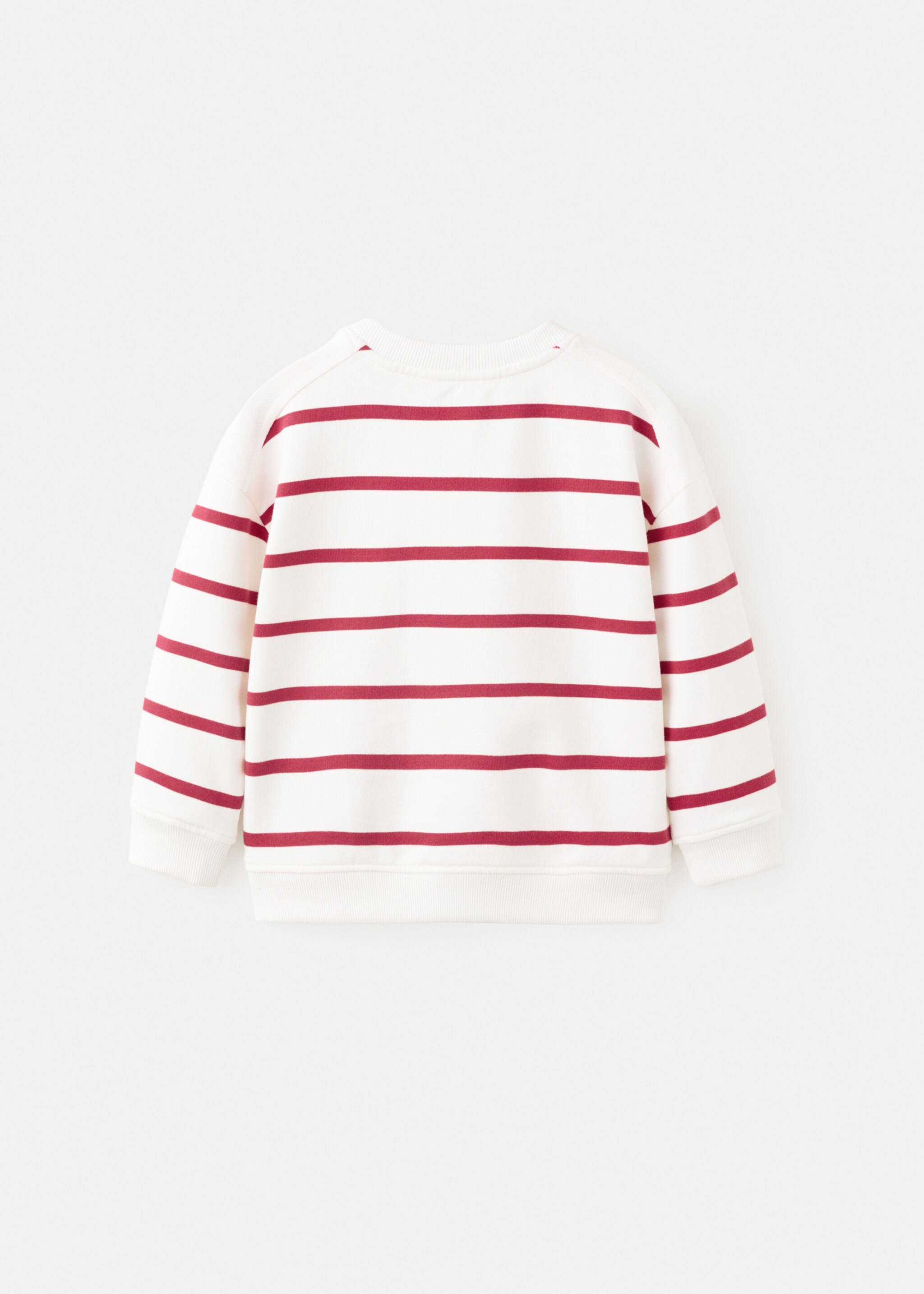 Pocket stripes sweatshirt - Reverse of the article, Red. Ref: 27075152-01.