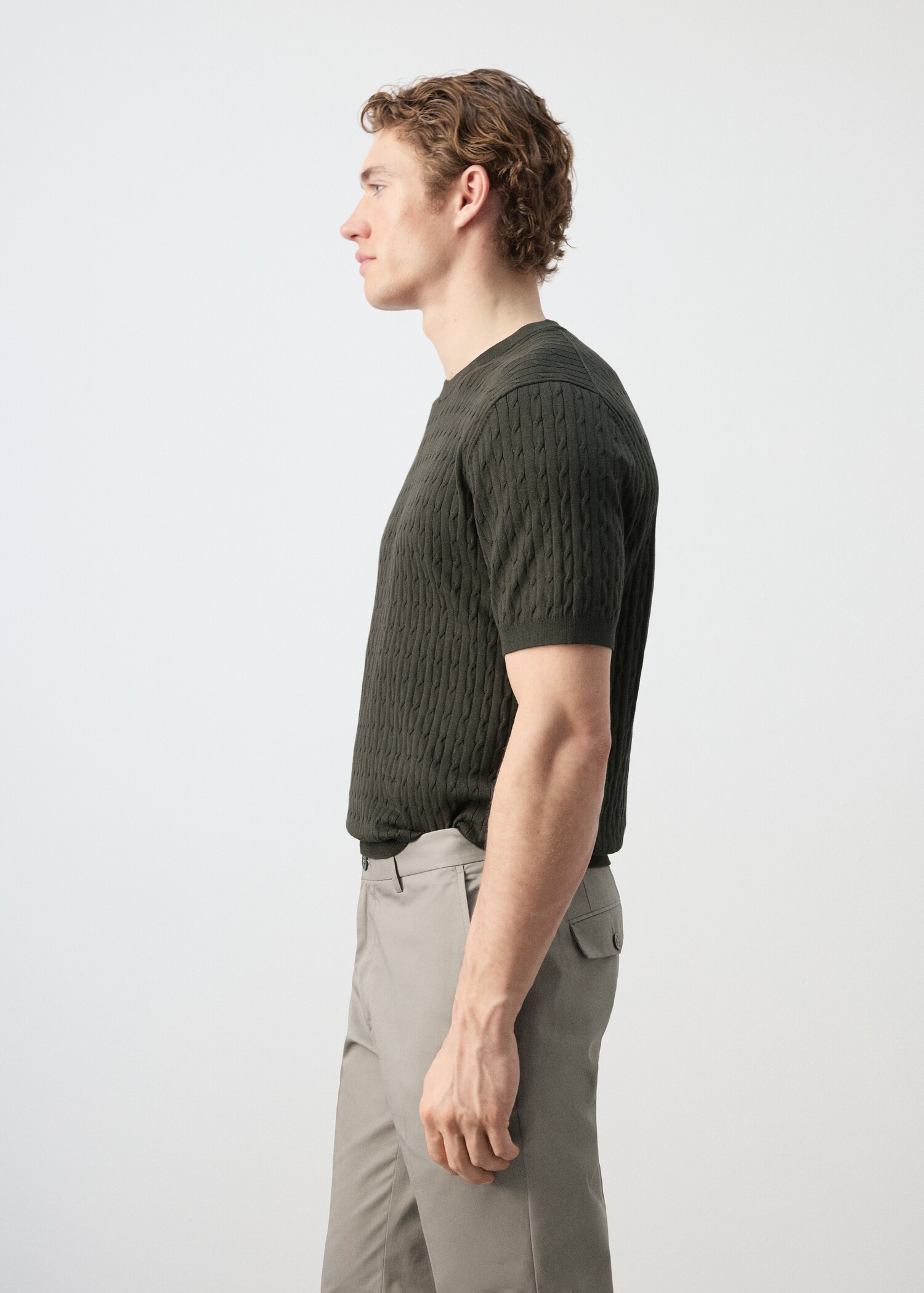 T-shirt maille torsadée 100 % coton - Détail de l'article 2