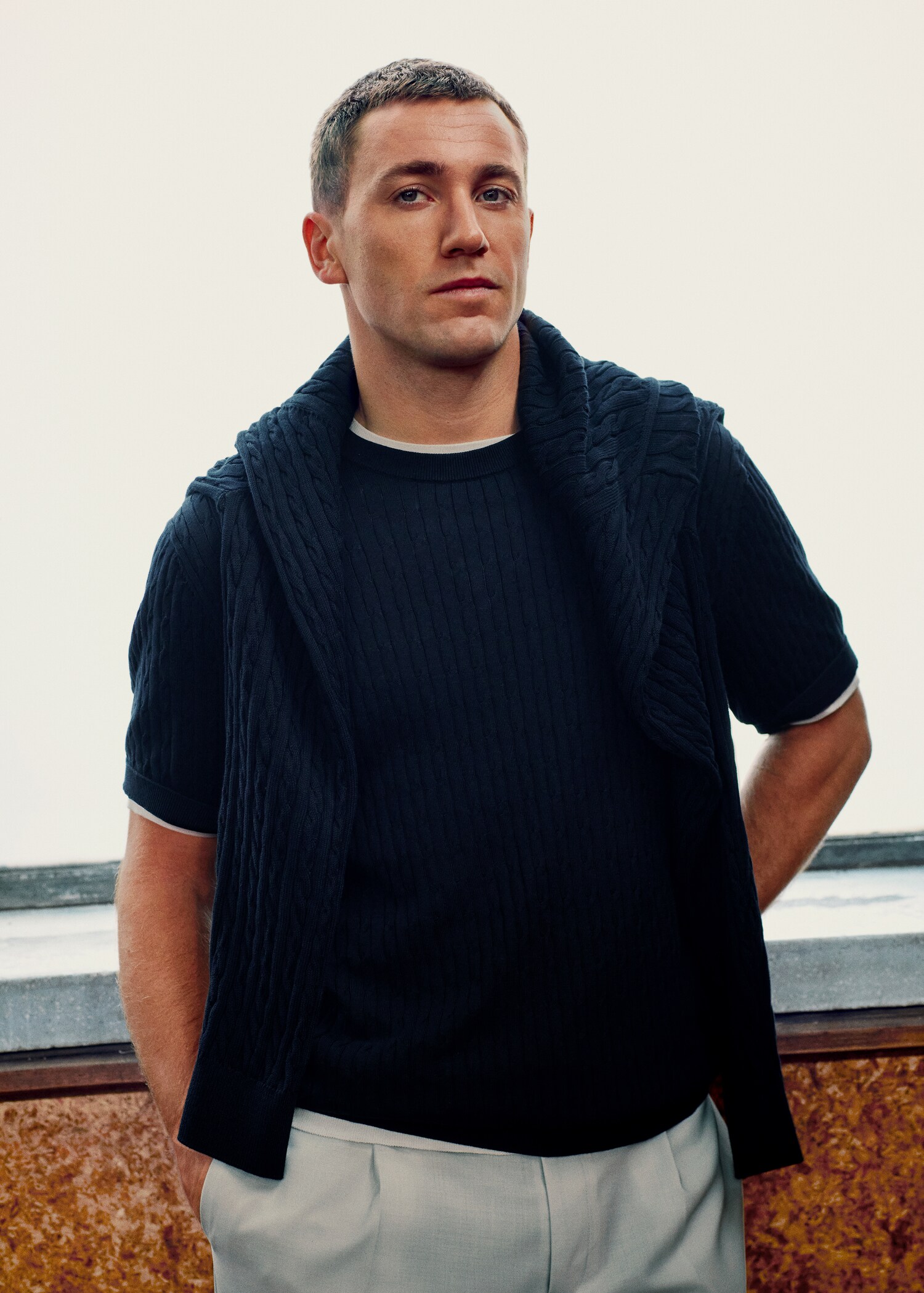 Cable knit T-shirt 100% cotton - Details of the article 5