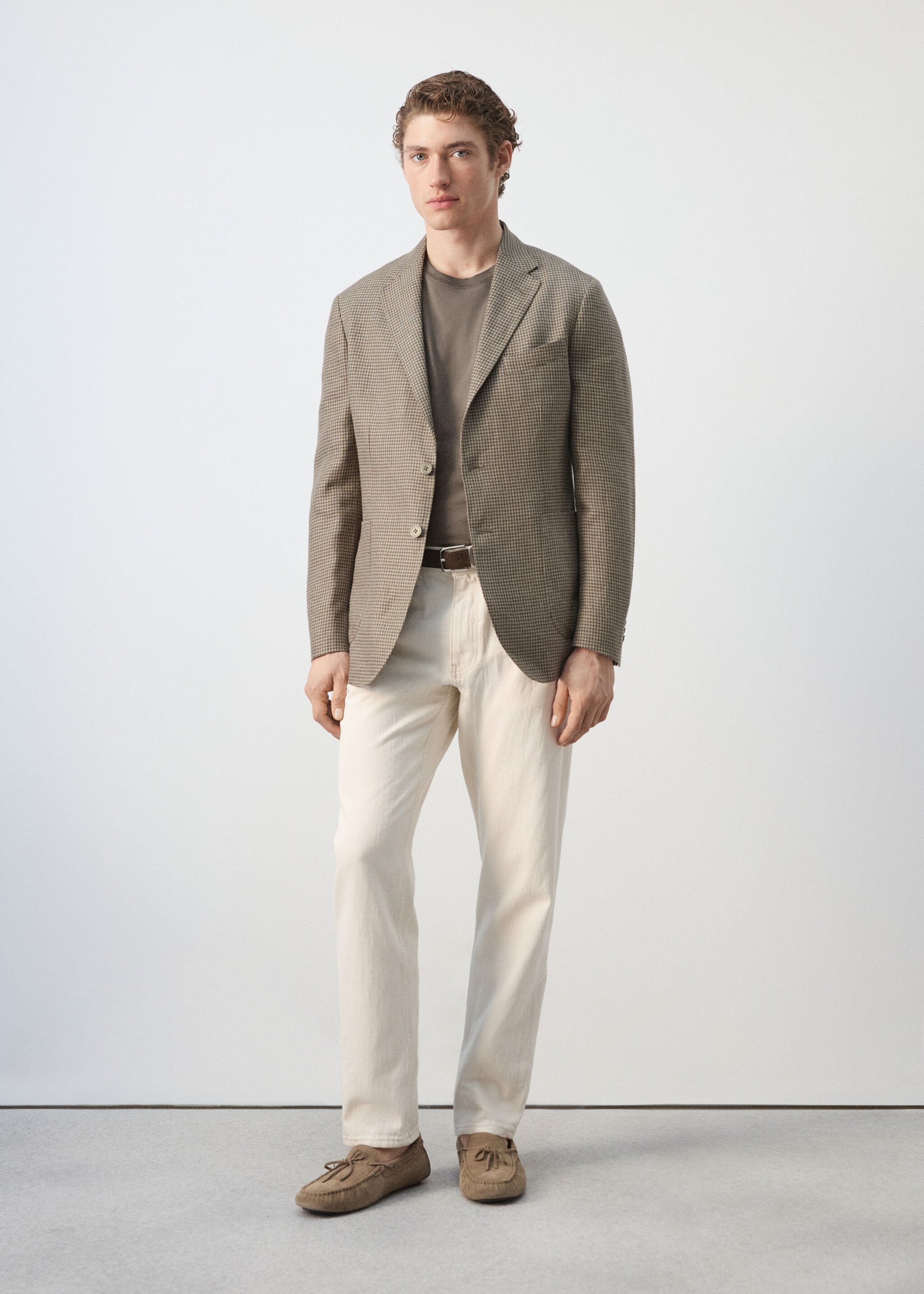 100% linen jacket with patch pockets - General plane, Brown. Ref: 27077891-03.