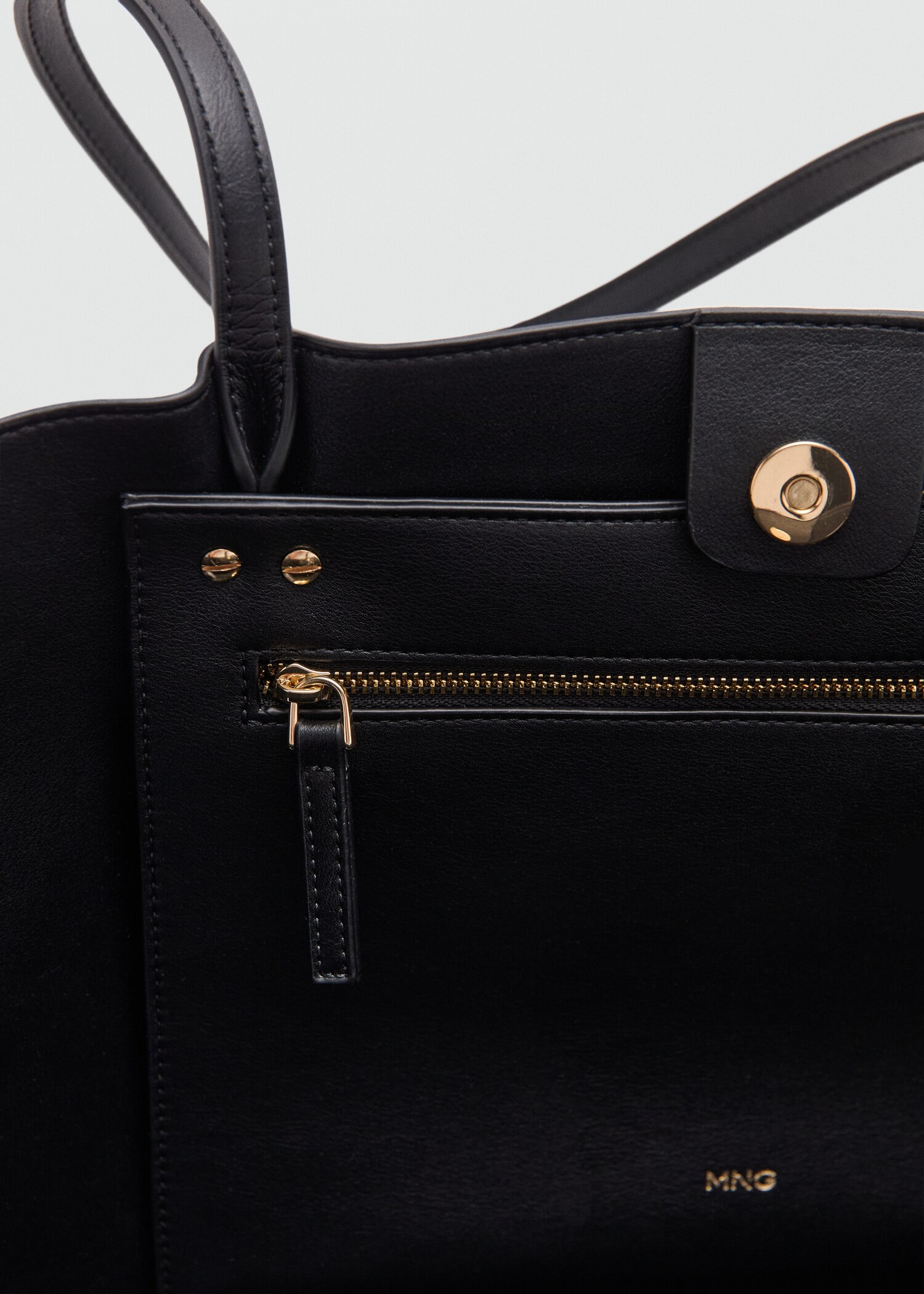 金属细节购物袋 - null