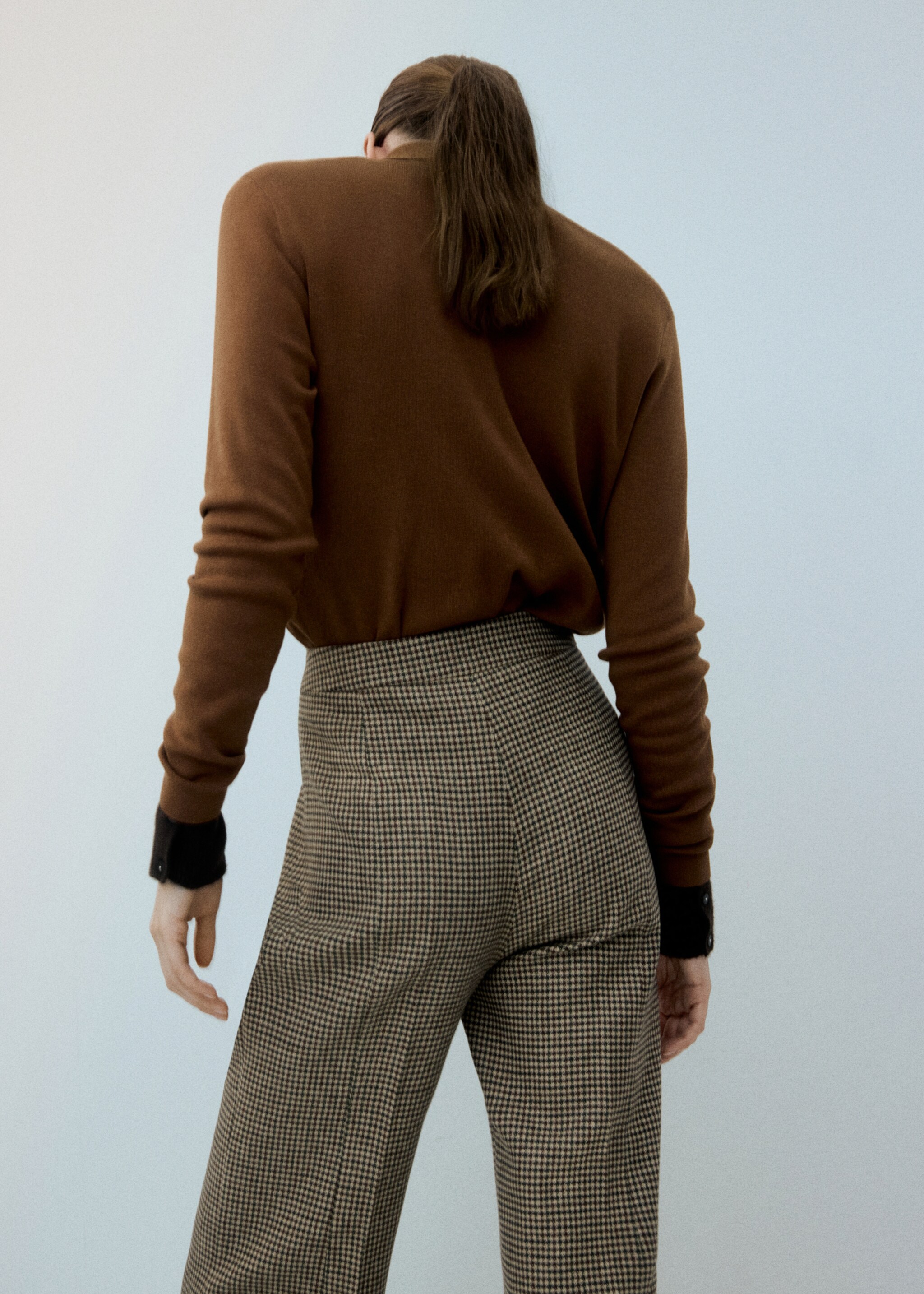 Jersey lana cuello polo - Reverso del artículo, Marrón tabaco. Ref: 27081191-01.