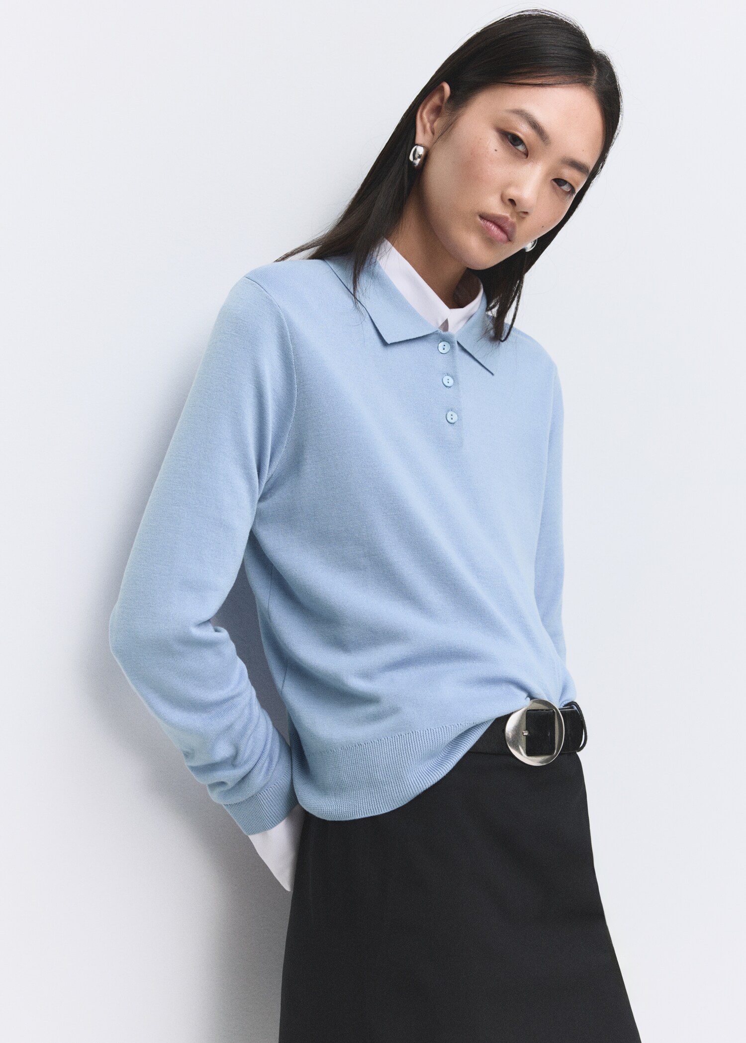 Jersey lana cuello polo - Plano medio