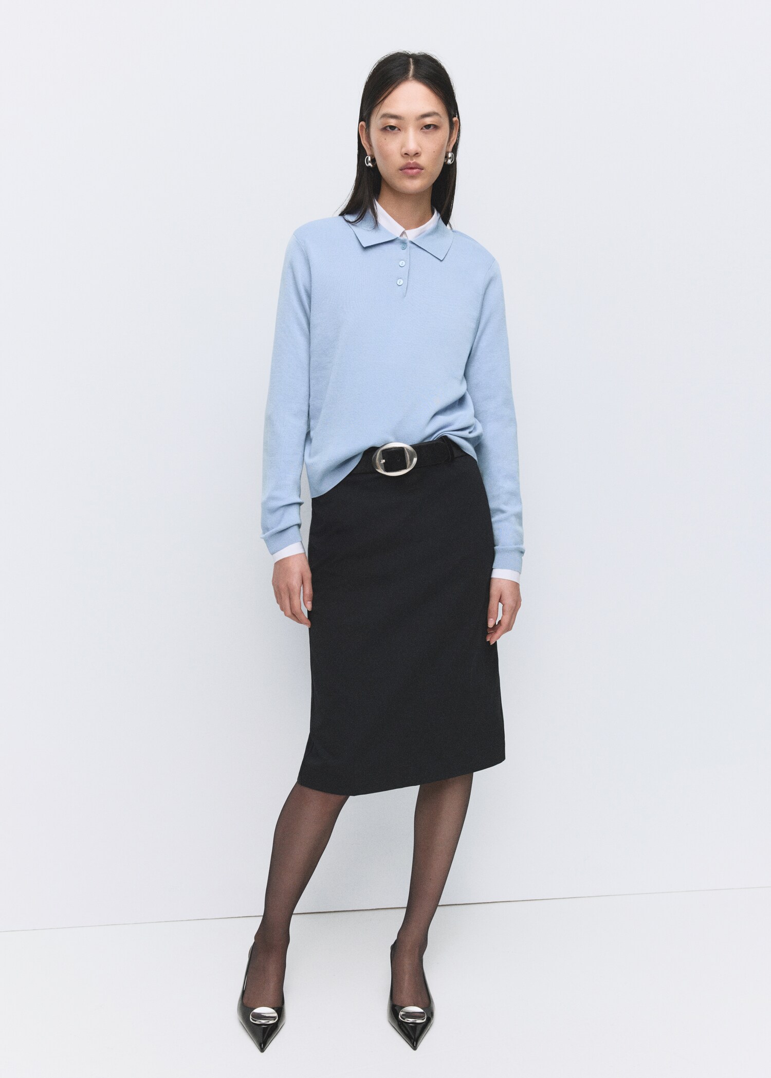 Jersey lana cuello polo - Plano general