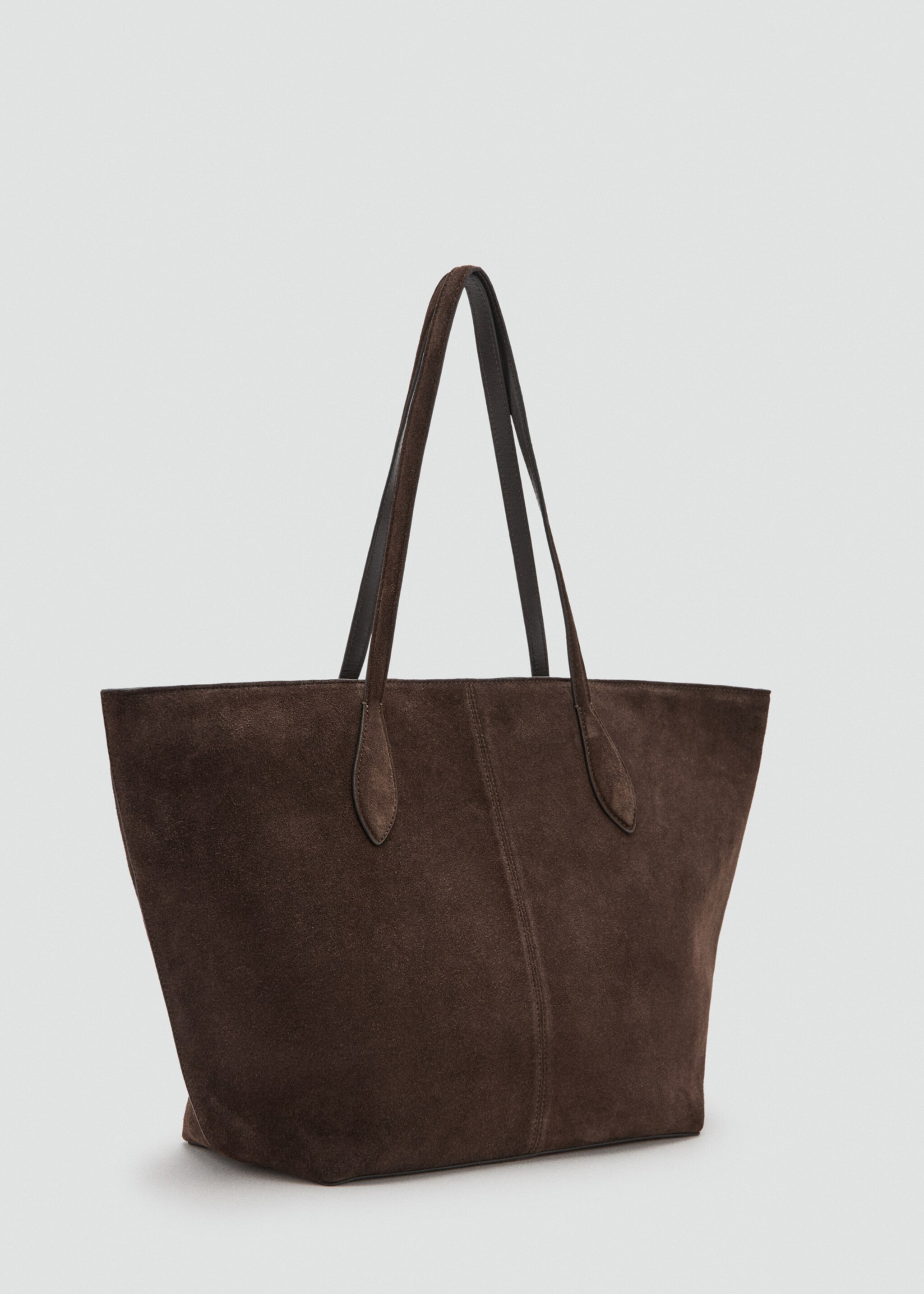 Suede shopper bag - Medium plane, Brown. Ref: 27081232-01.