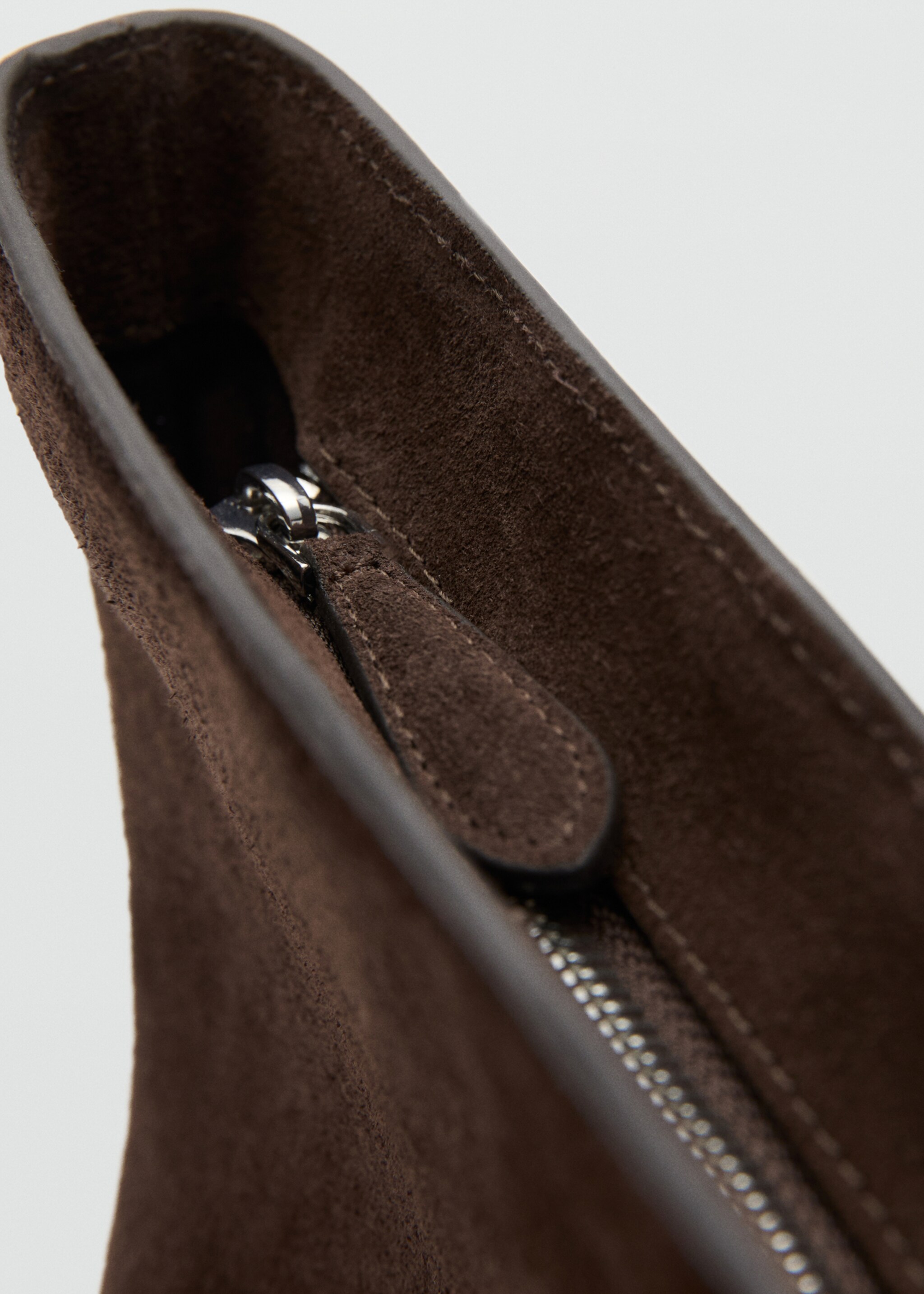 Suede shopper bag - Details of the article 2, Brown. Ref: 27081232-01.