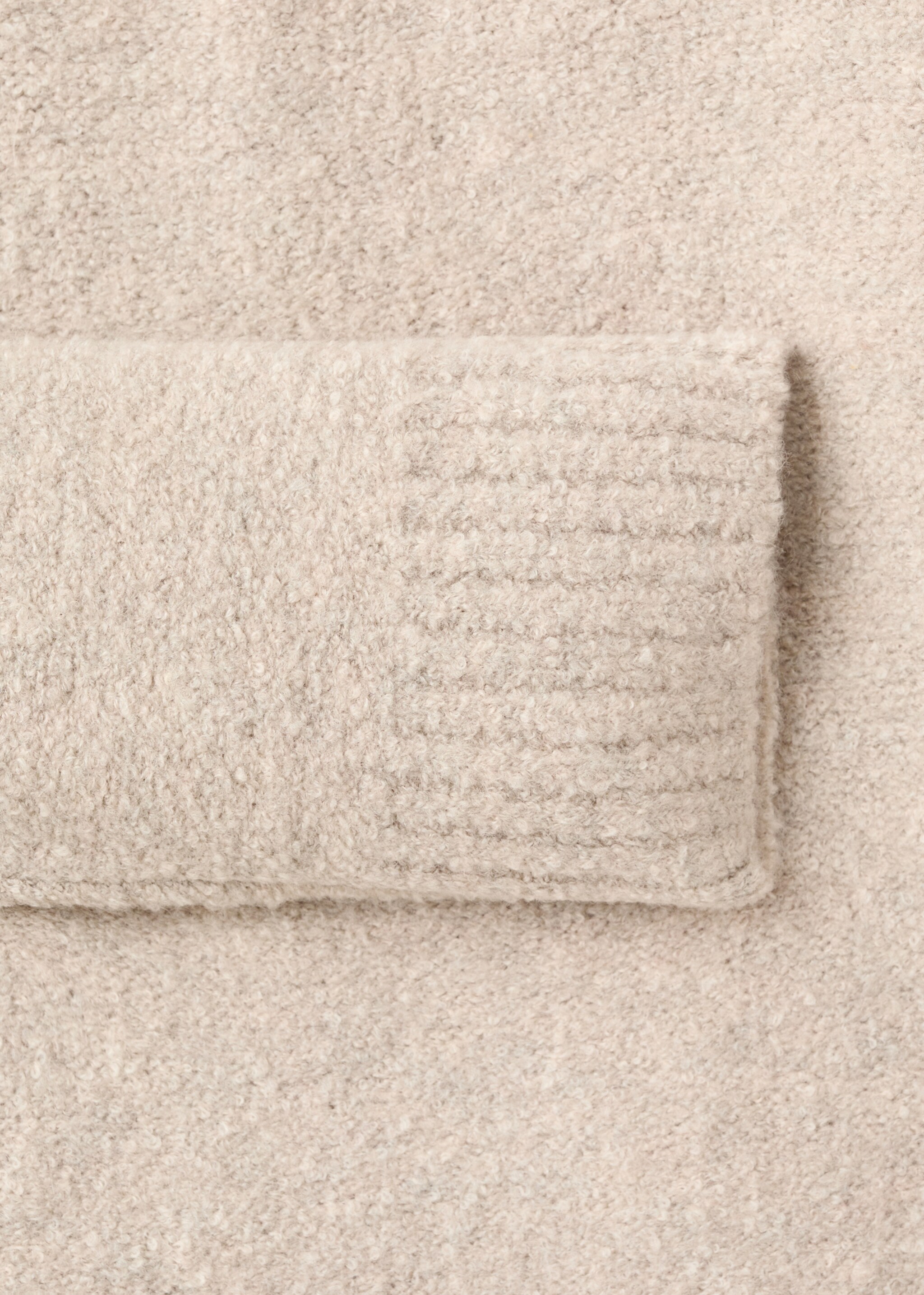 Mini boucle knit polo shirt - Details of the article 0, Sand. Ref: 27081287-01.