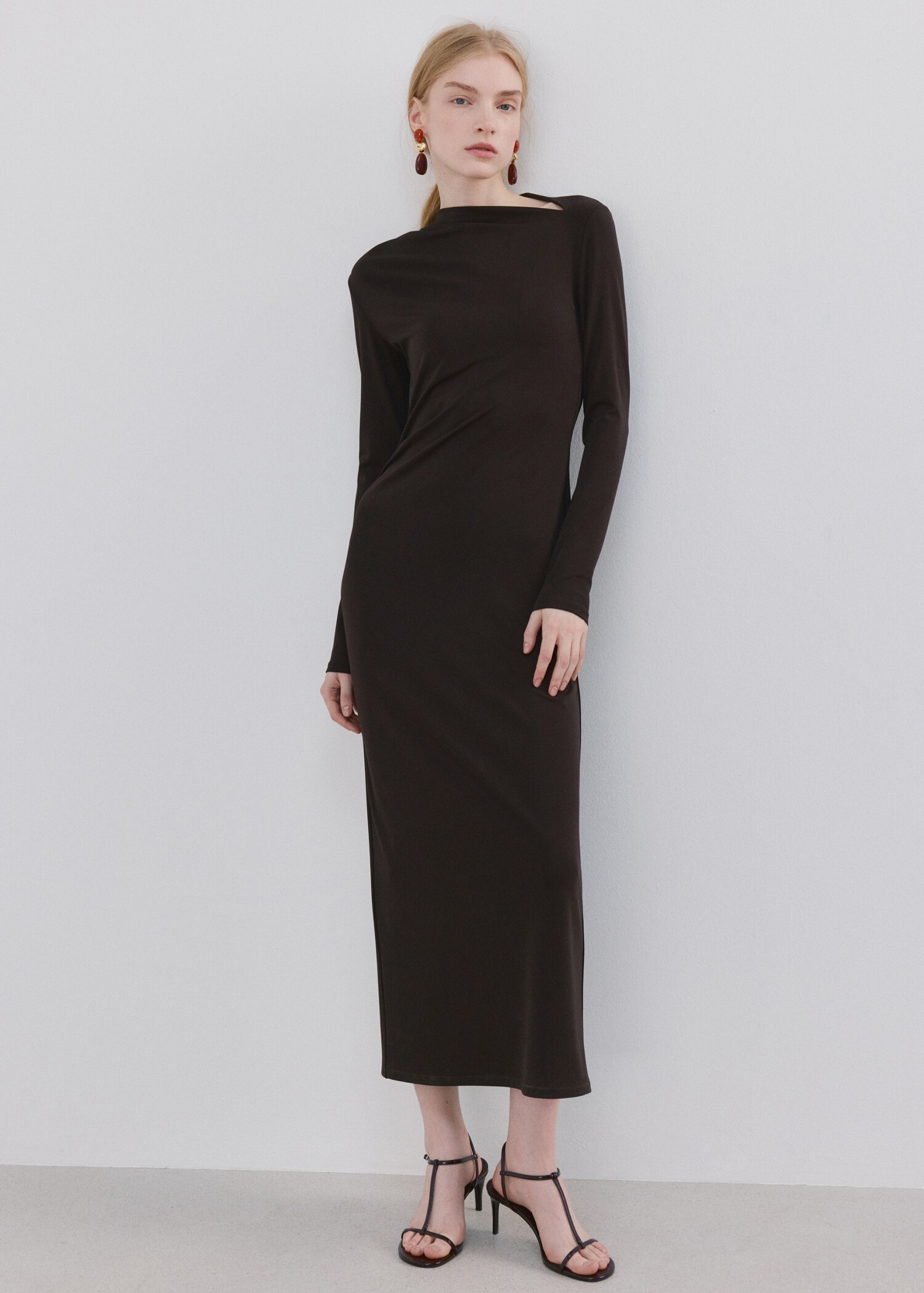 Robe col bateau froncée - Plan général