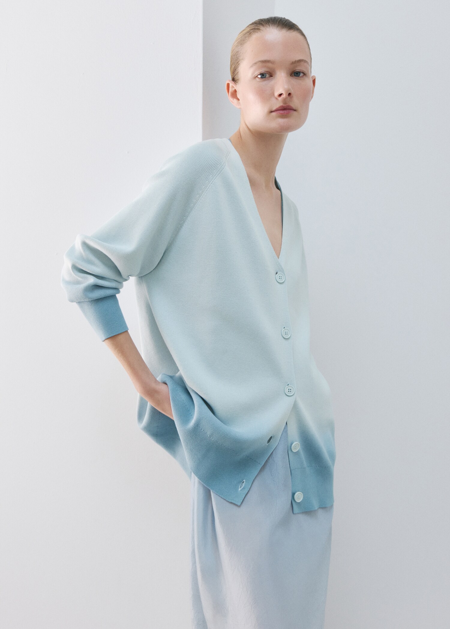 Cardigan dégradé 100 % coton - Plan moyen