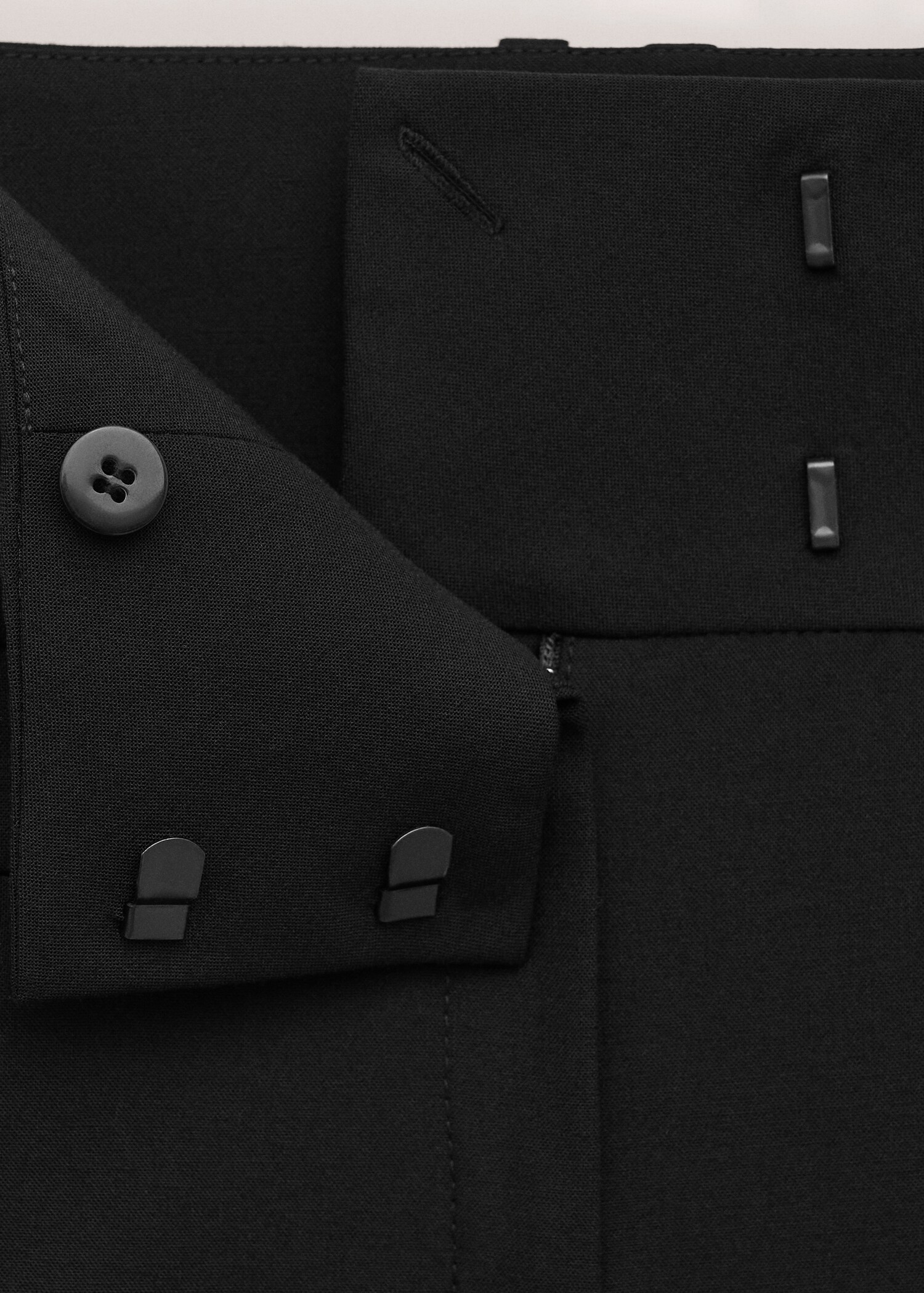 皮带环直筒裤 - null