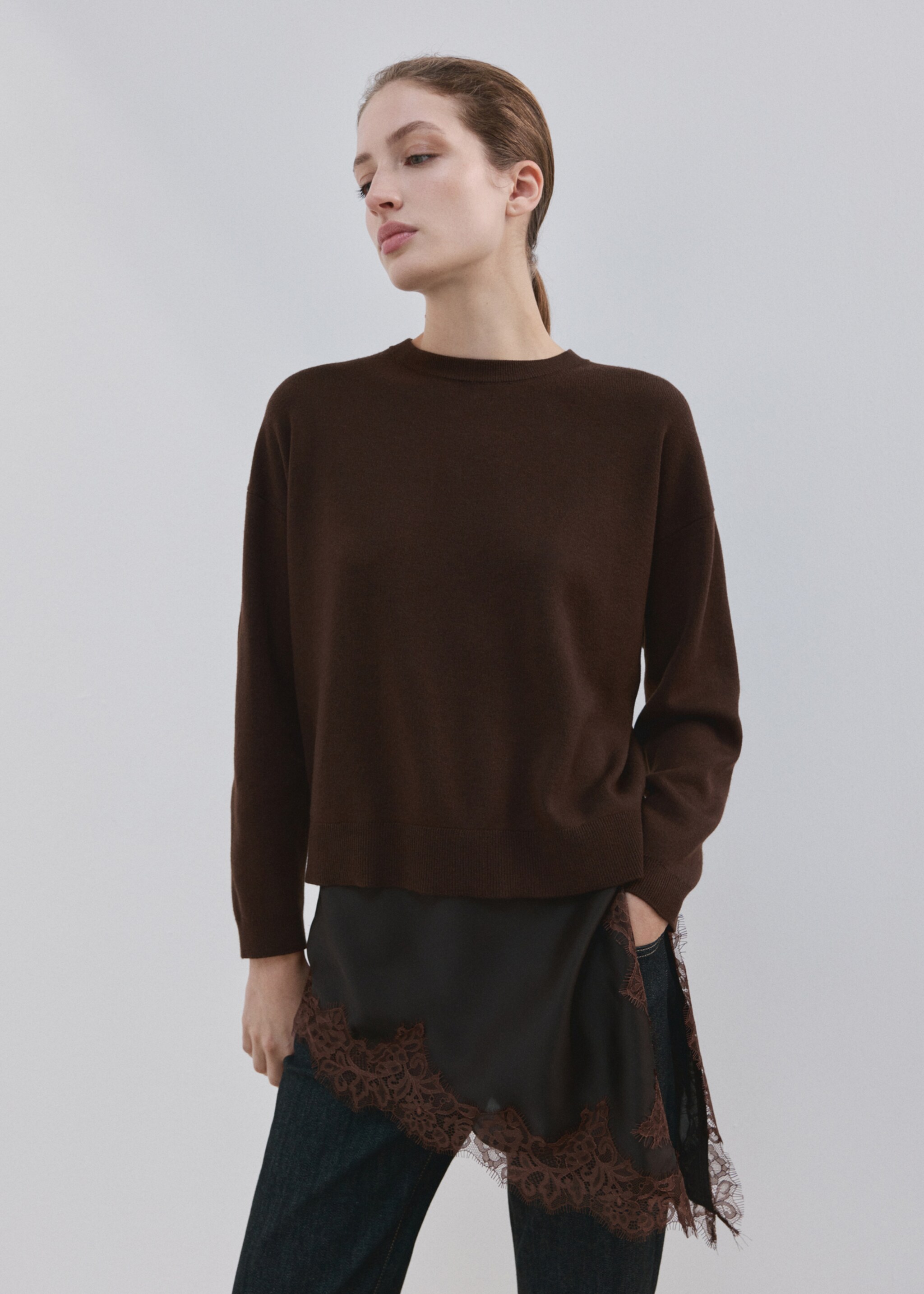 Jersei combinat blonda - Pla mig, Xocolata. Ref: 27084092-01.