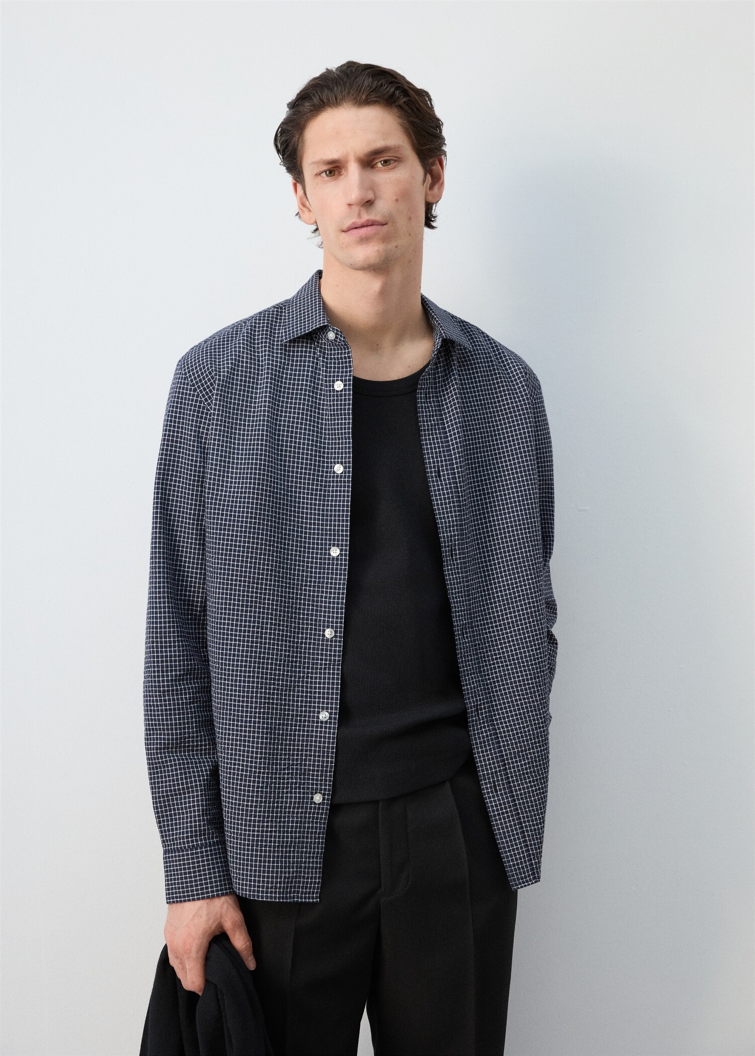 Regular fit check cotton shirt - Medium plane