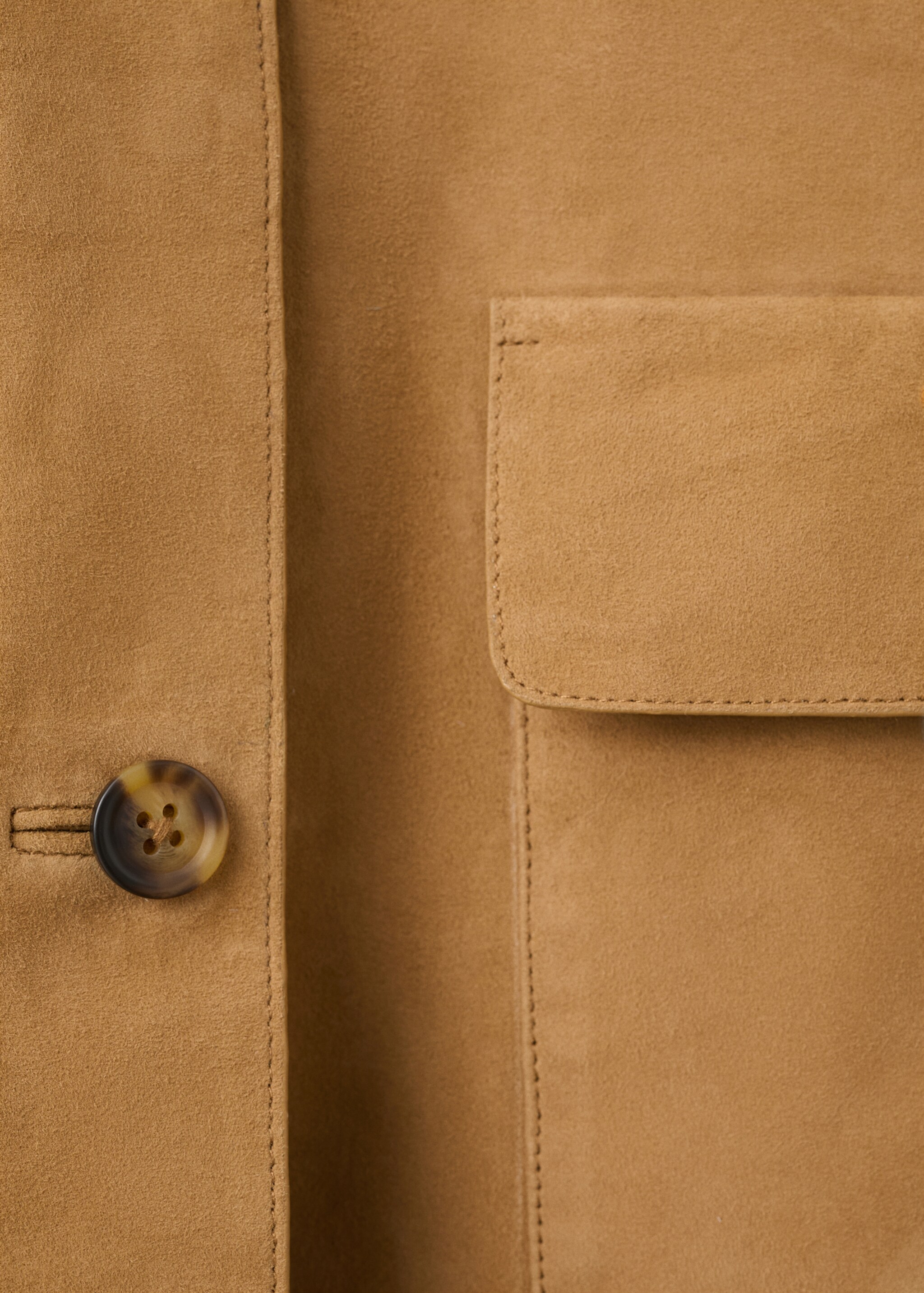 Wildleder-Jacke mit Taschen - Detail des Artikels 8, Okker. Ref: 27084788-01.
